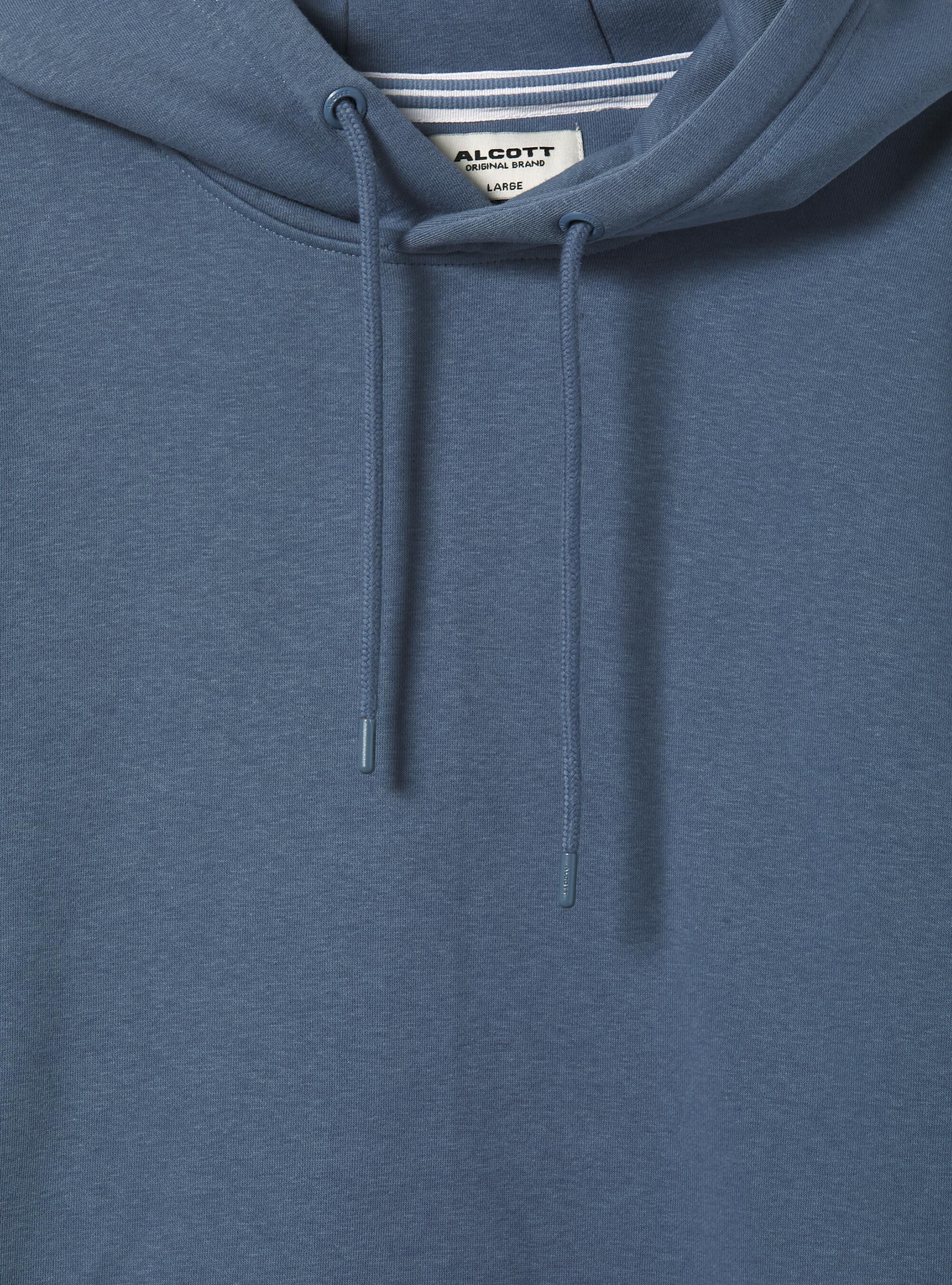 Sweatshirt with hood and pouch pocket, BL3 BLUE LIGHT