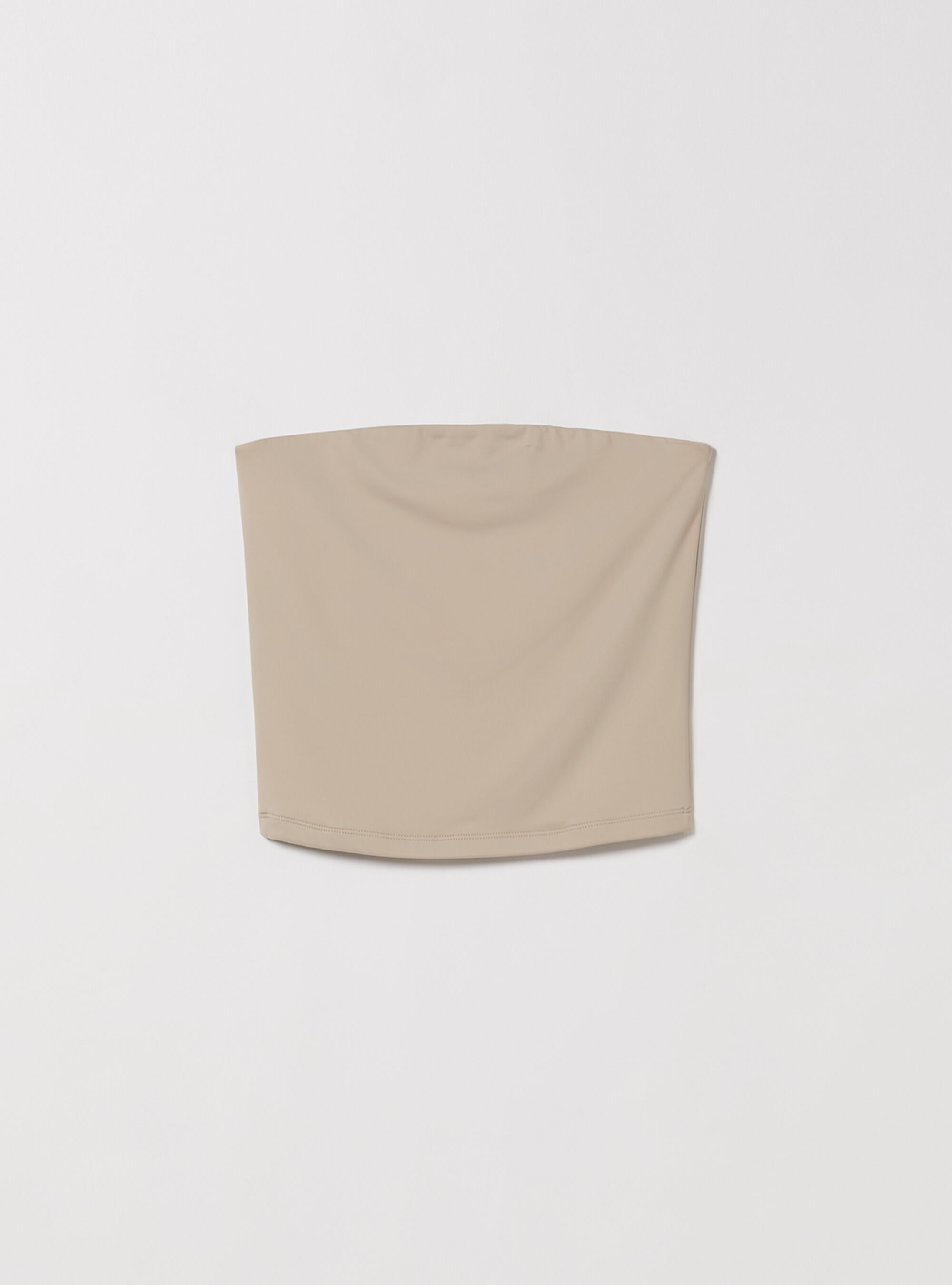 Top bandeau en jersey mono-extensible, BG3 BEIGE LIGHT