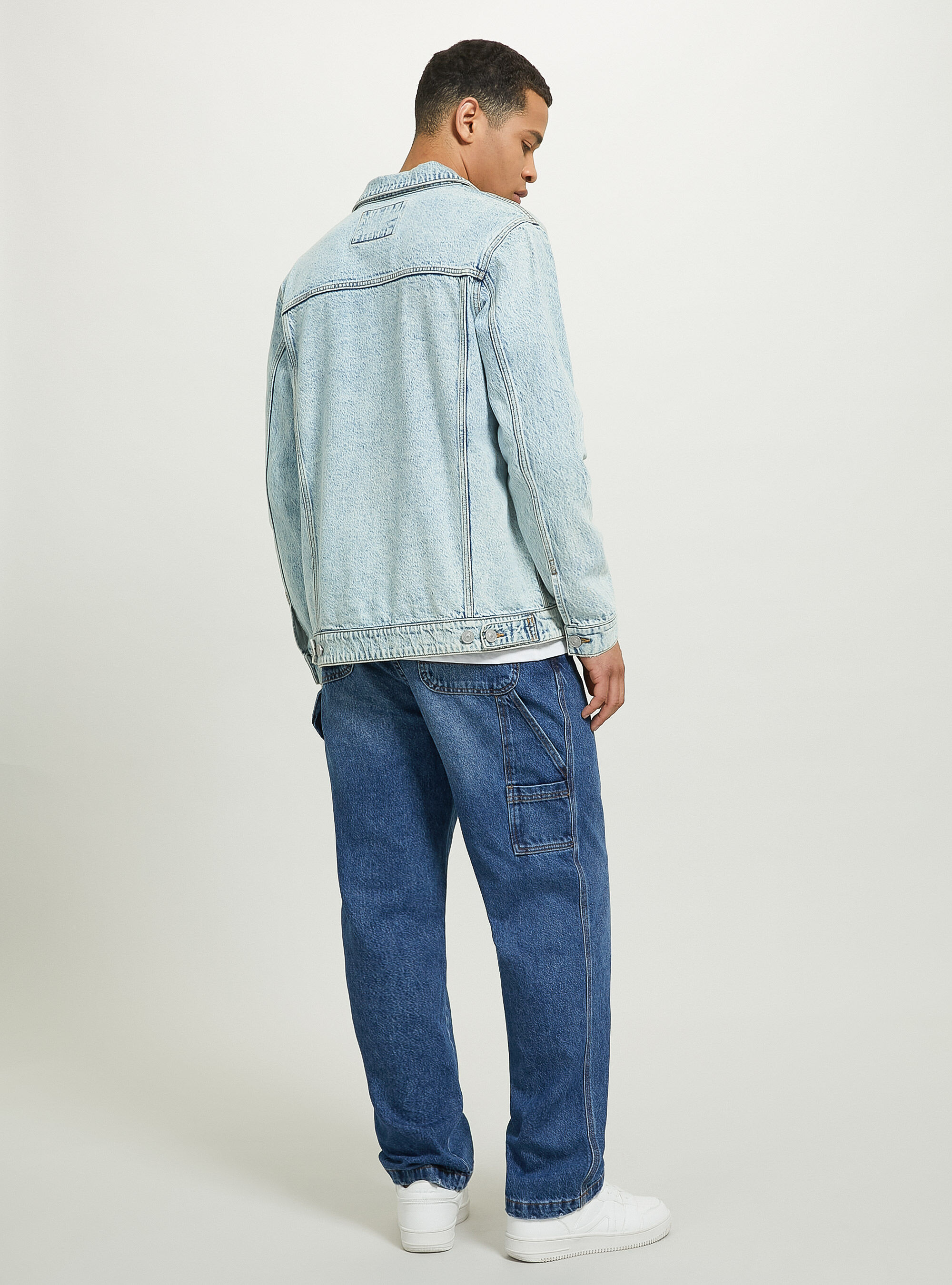 Chaqueta vaquera el&aacute;stica, AZUL