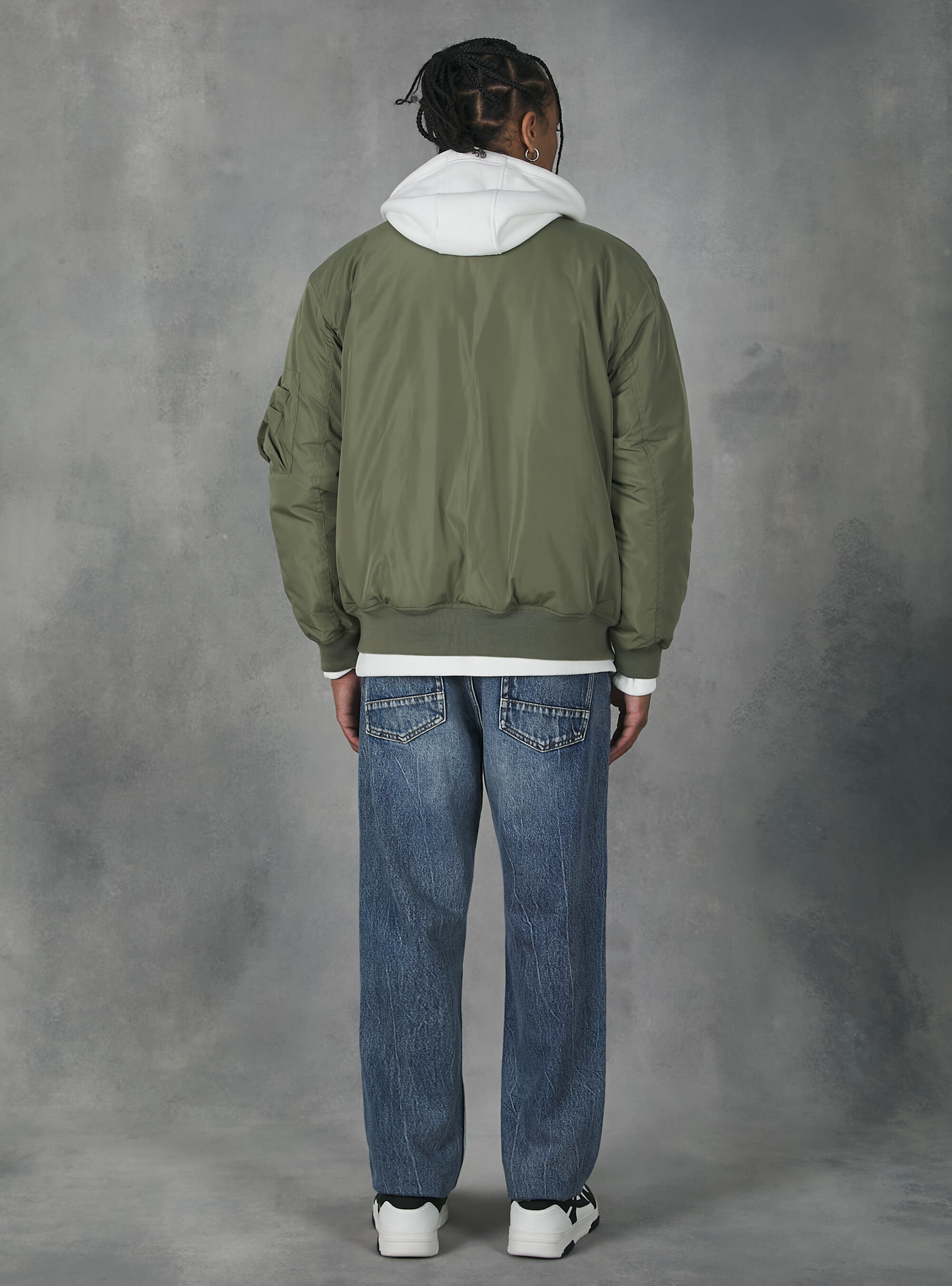 Denim bomber jackets mens store