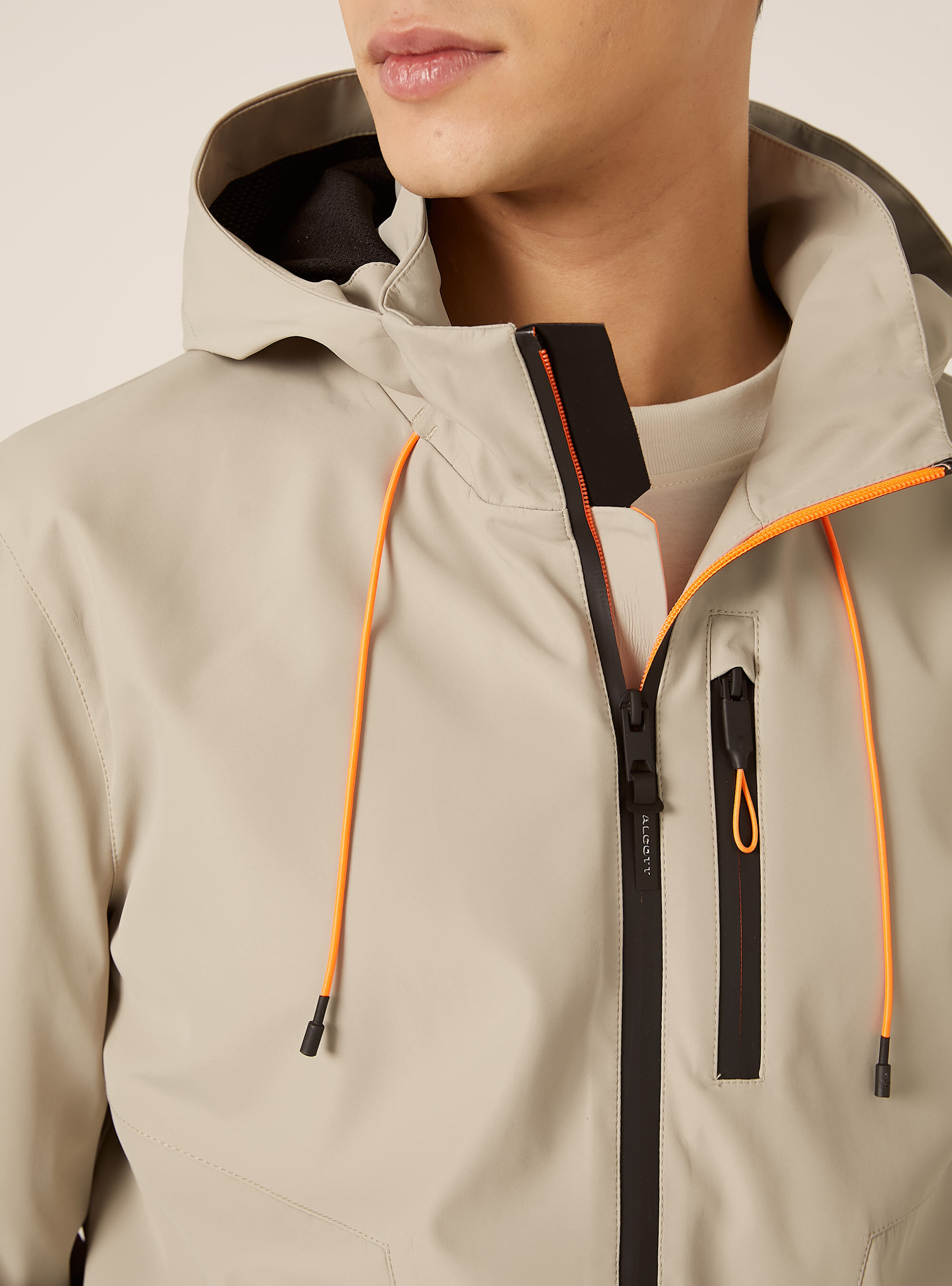 Bomber antivento con cappuccio, CR3 CREAM LIGHT