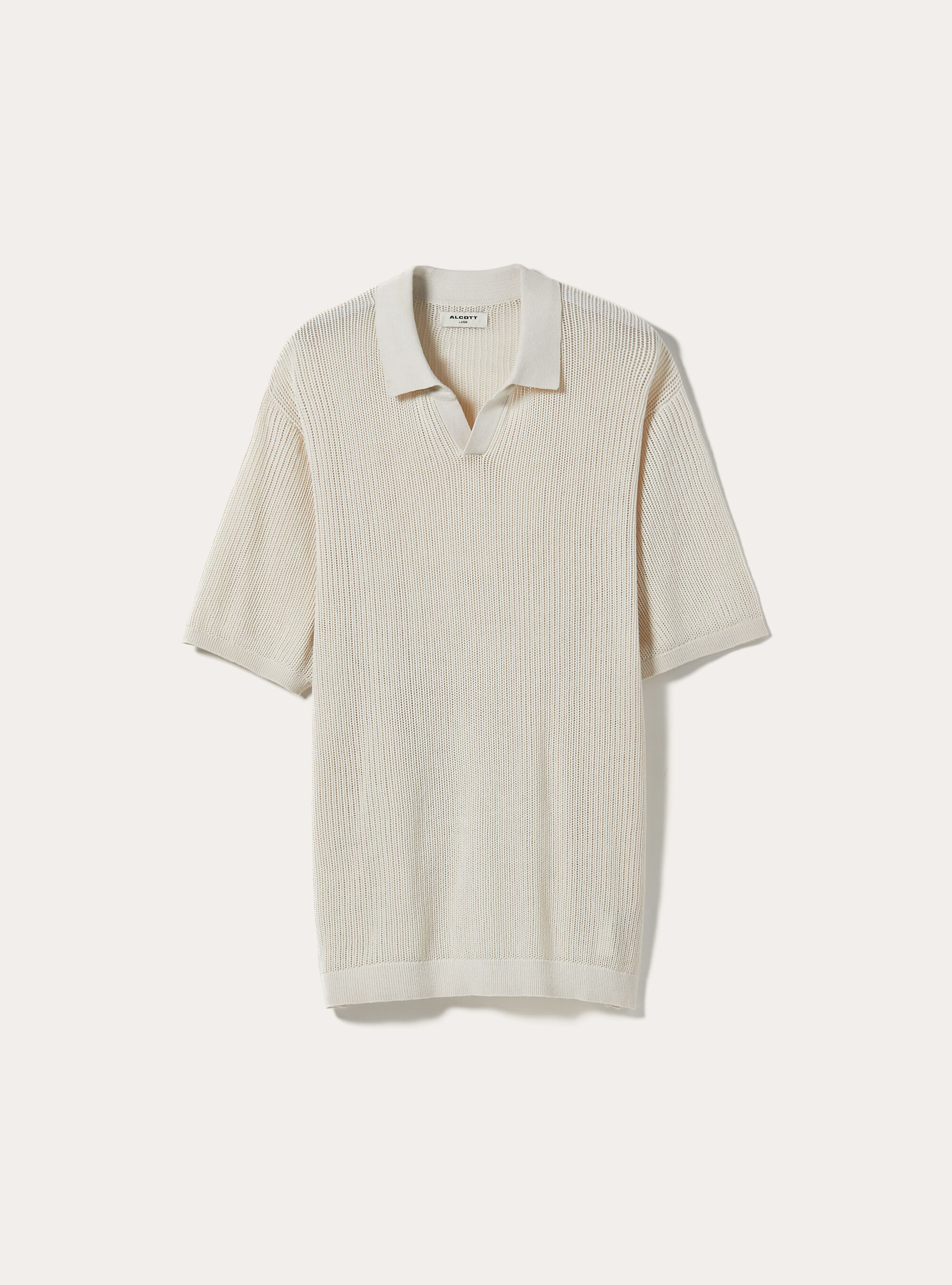 Openwork pullover with polo neck, WH2 WHITE