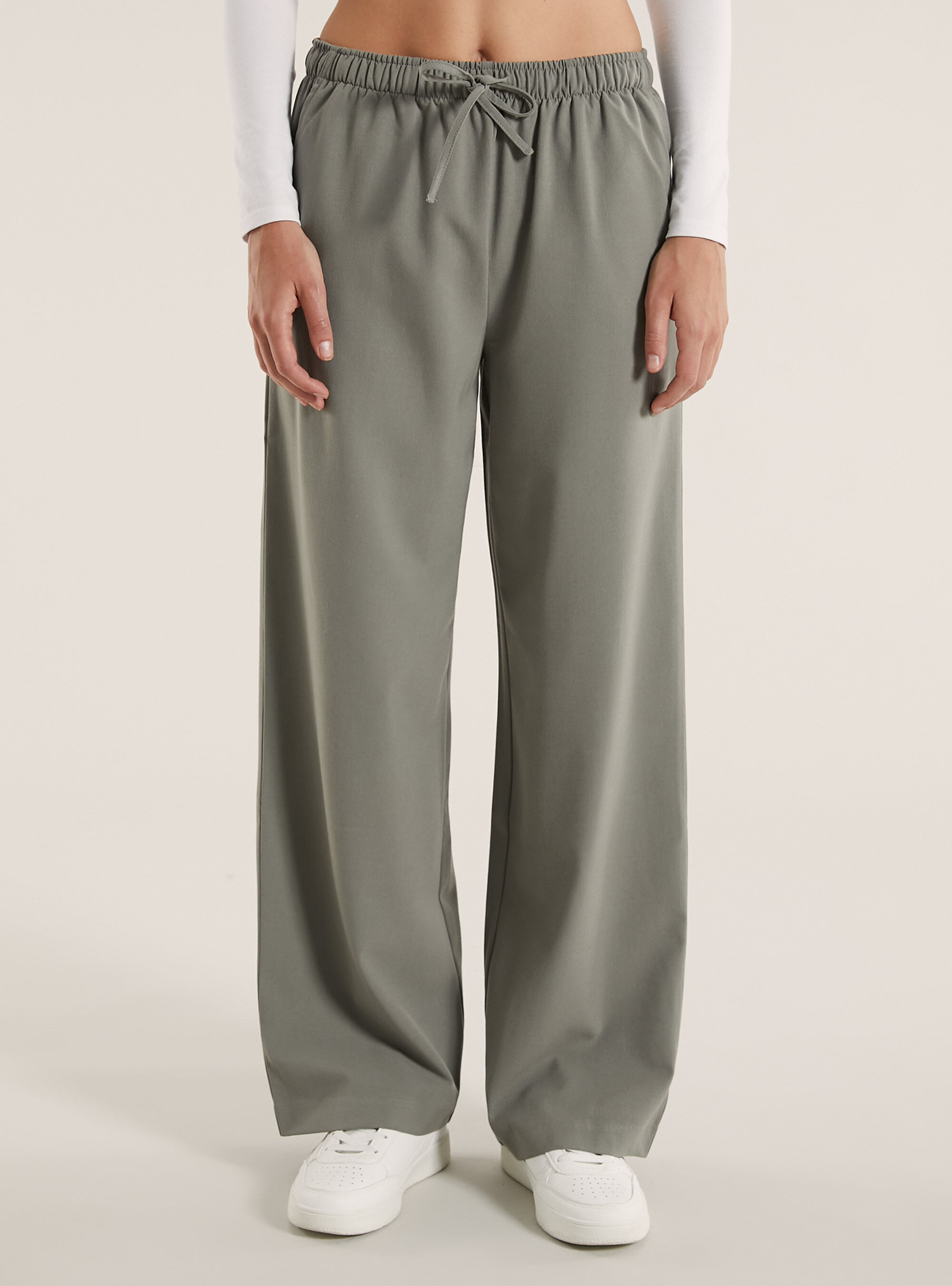 Smart trousers with drawstring, KY2 KAKY MEDIUM