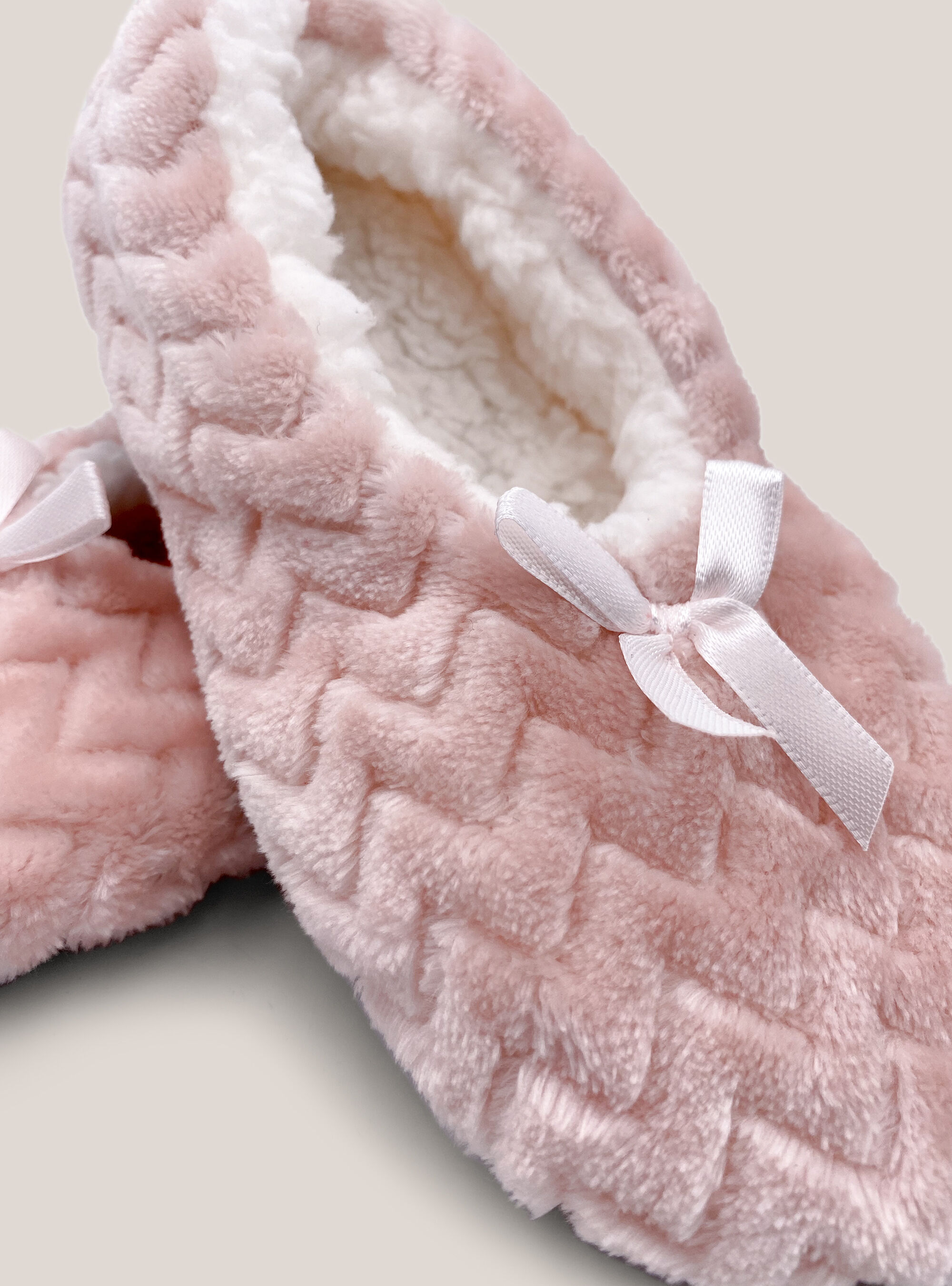 Pantofole con fiocco, ROSA