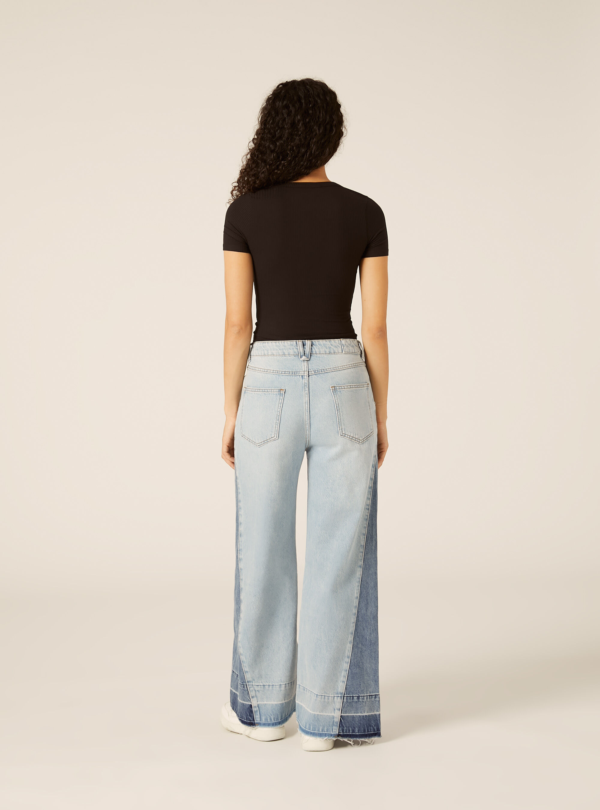 Body a coste maniche corte, BK1 BLACK