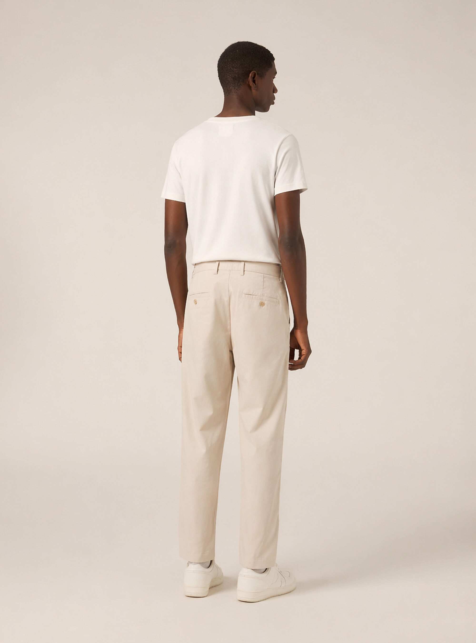Pantalon chino slim fit en twill stretch, BG3 BEIGE LIGHT