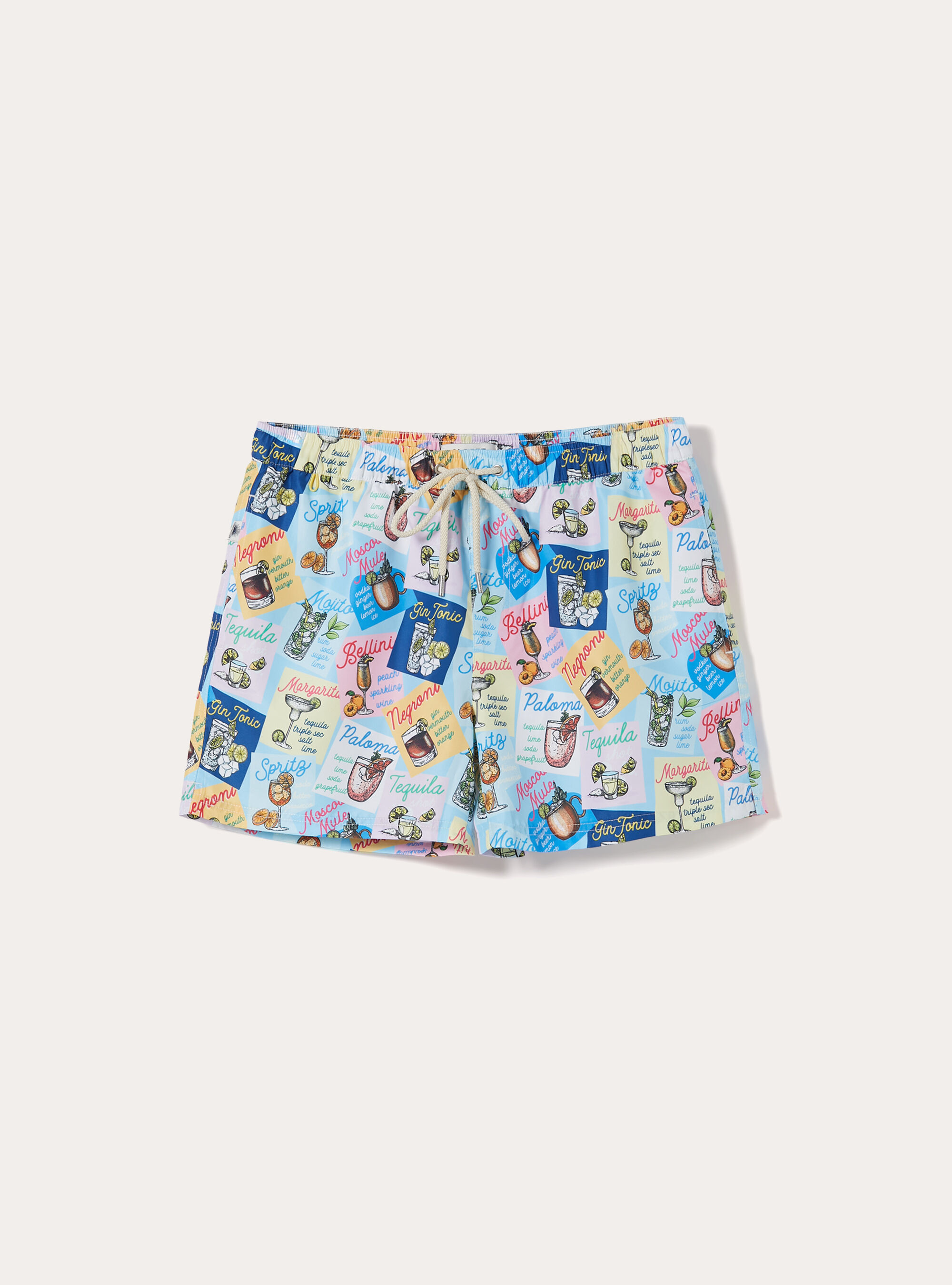 Costume con stampa drink francobollo, AZ3 AZURE LIGHT