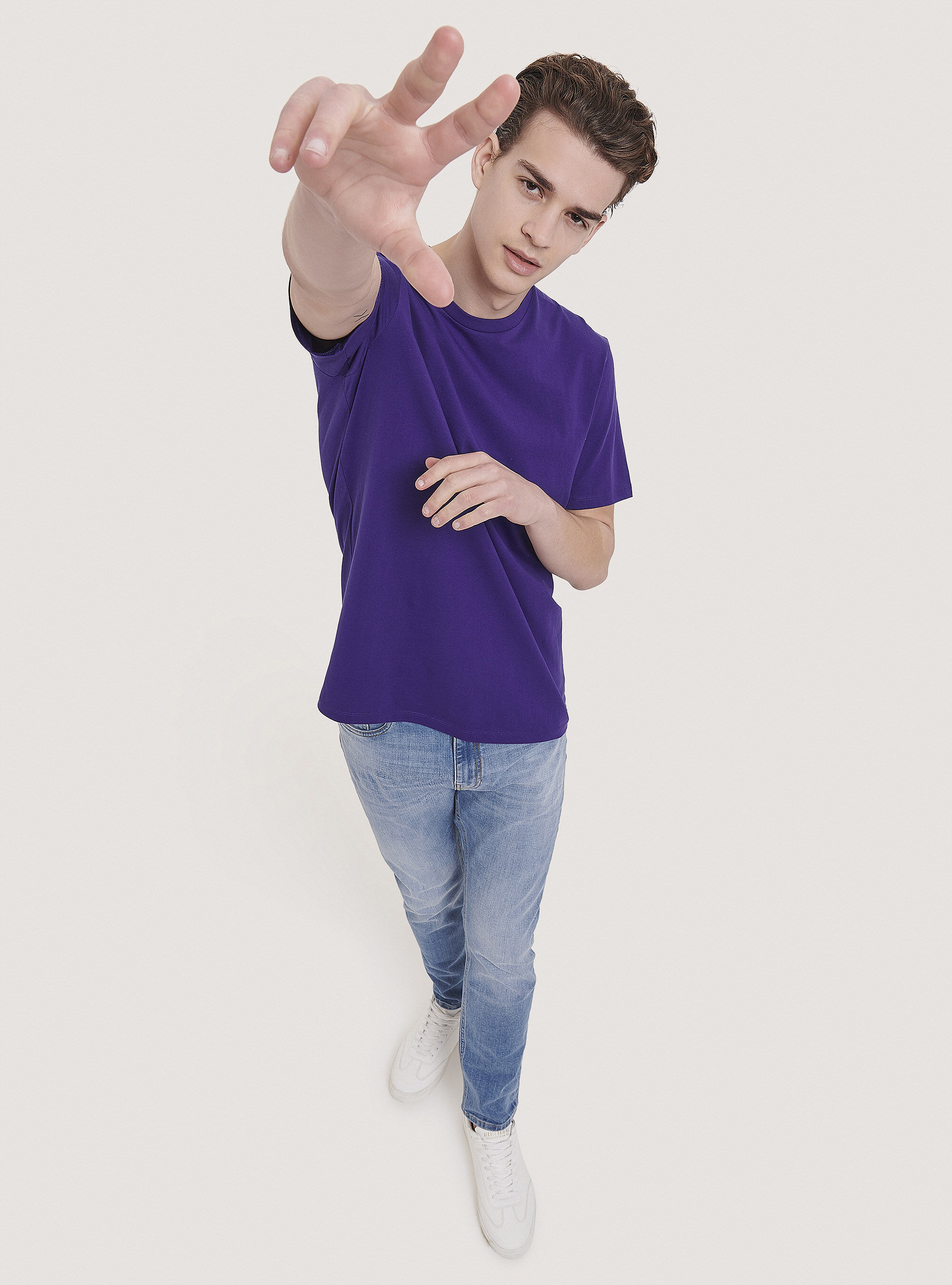 T-shirt en coton de base, C399 PURPLE