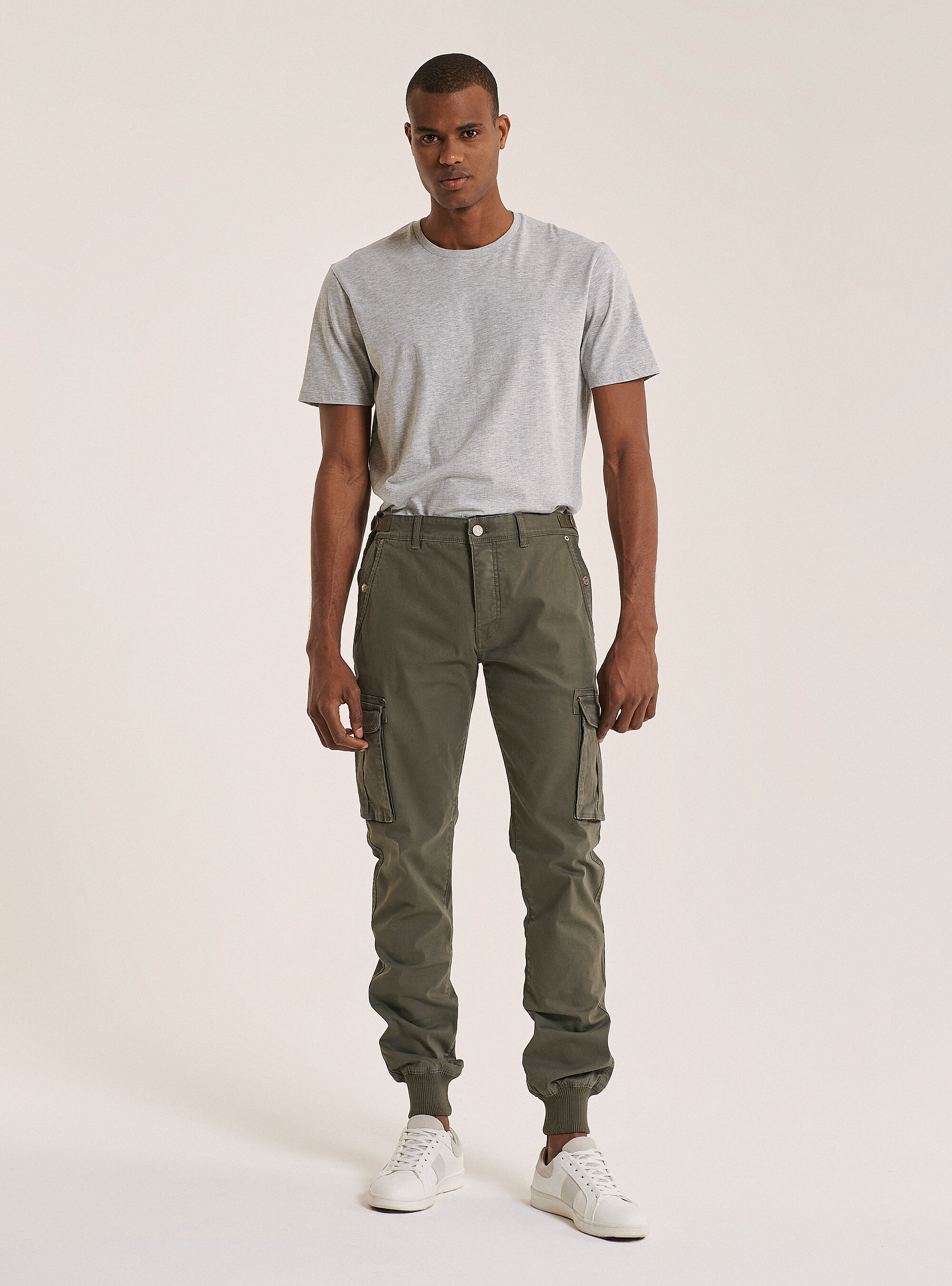 pantaloni cotone con elastico