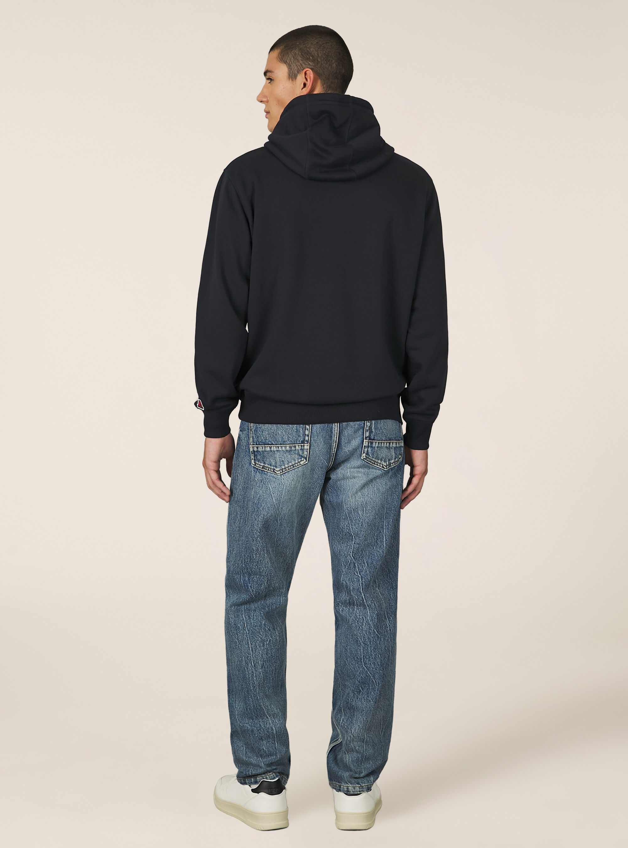 Felpa con cappuccio con patch ricamato, NA1 NAVY DARK