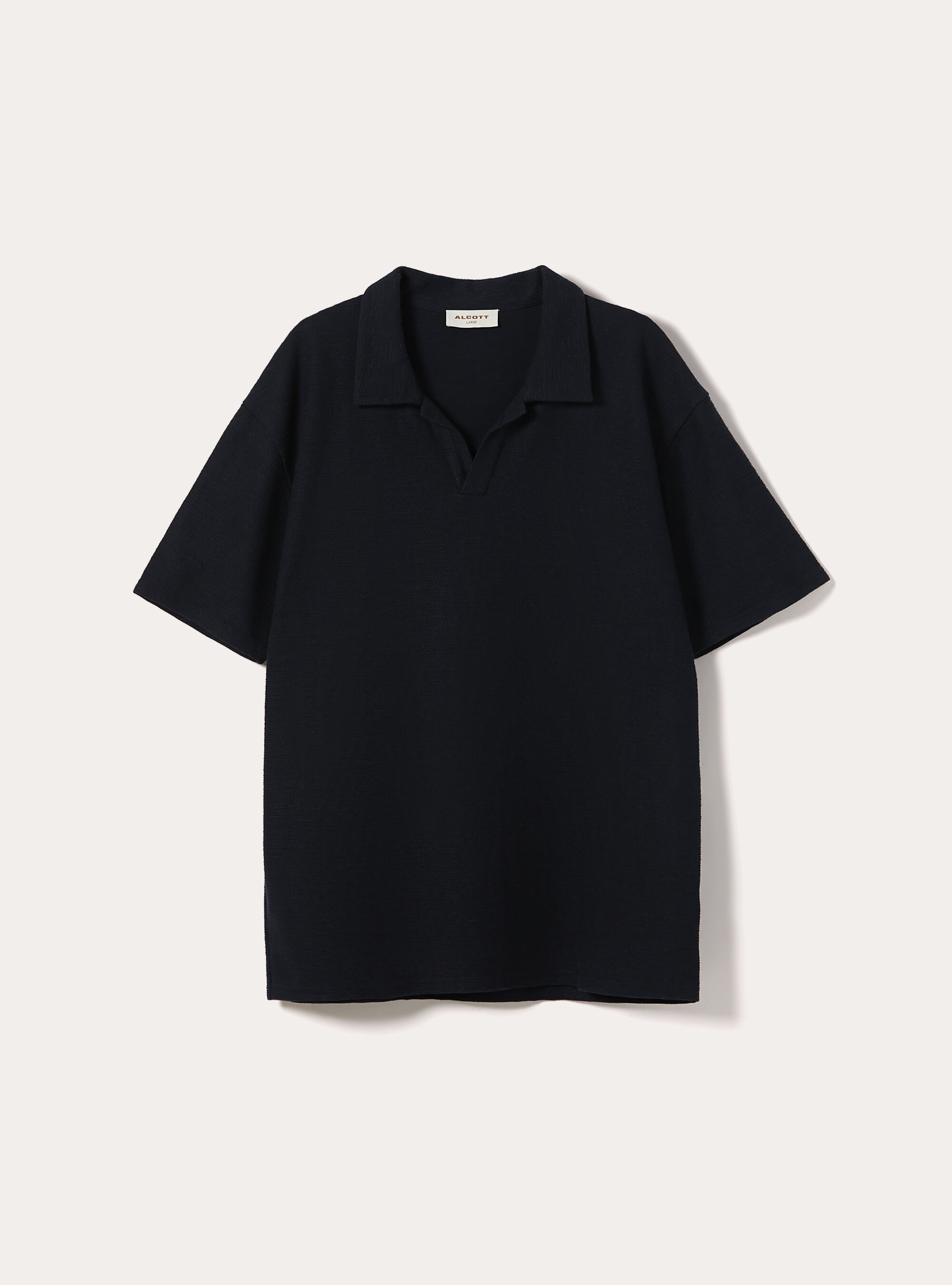 Waffle Knit Polo Shirt, NA1 NAVY DARK