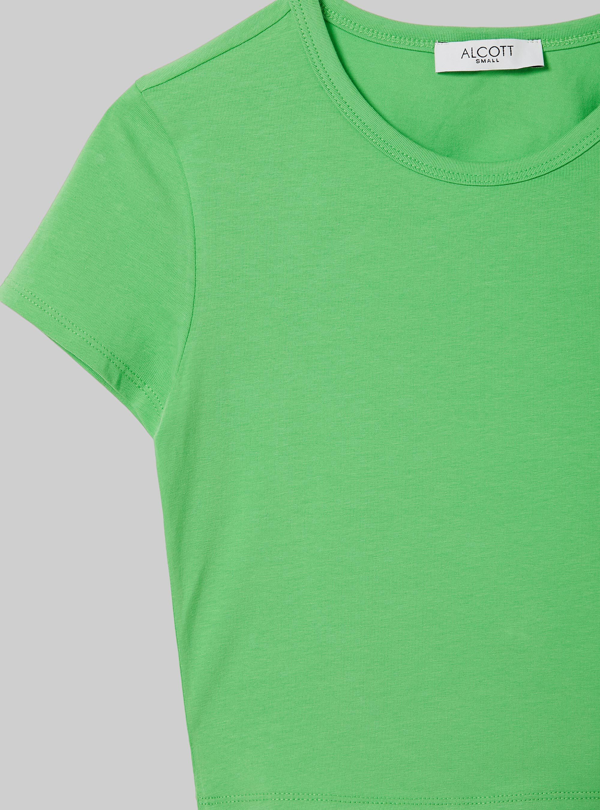 Cropped lace up t-shirt, GN2 GREEN MEDIUM