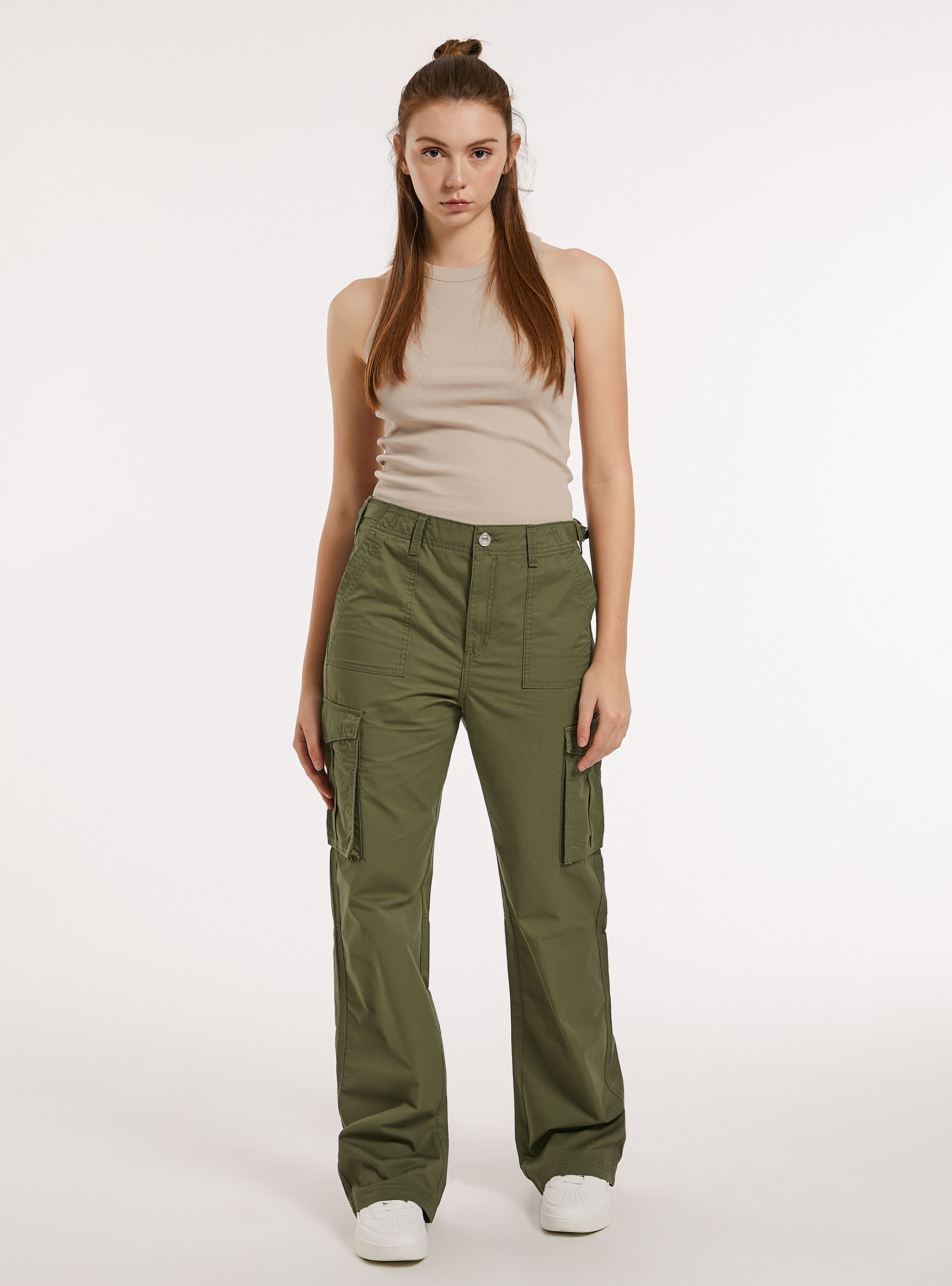 Khaki combat trousers ladies best sale