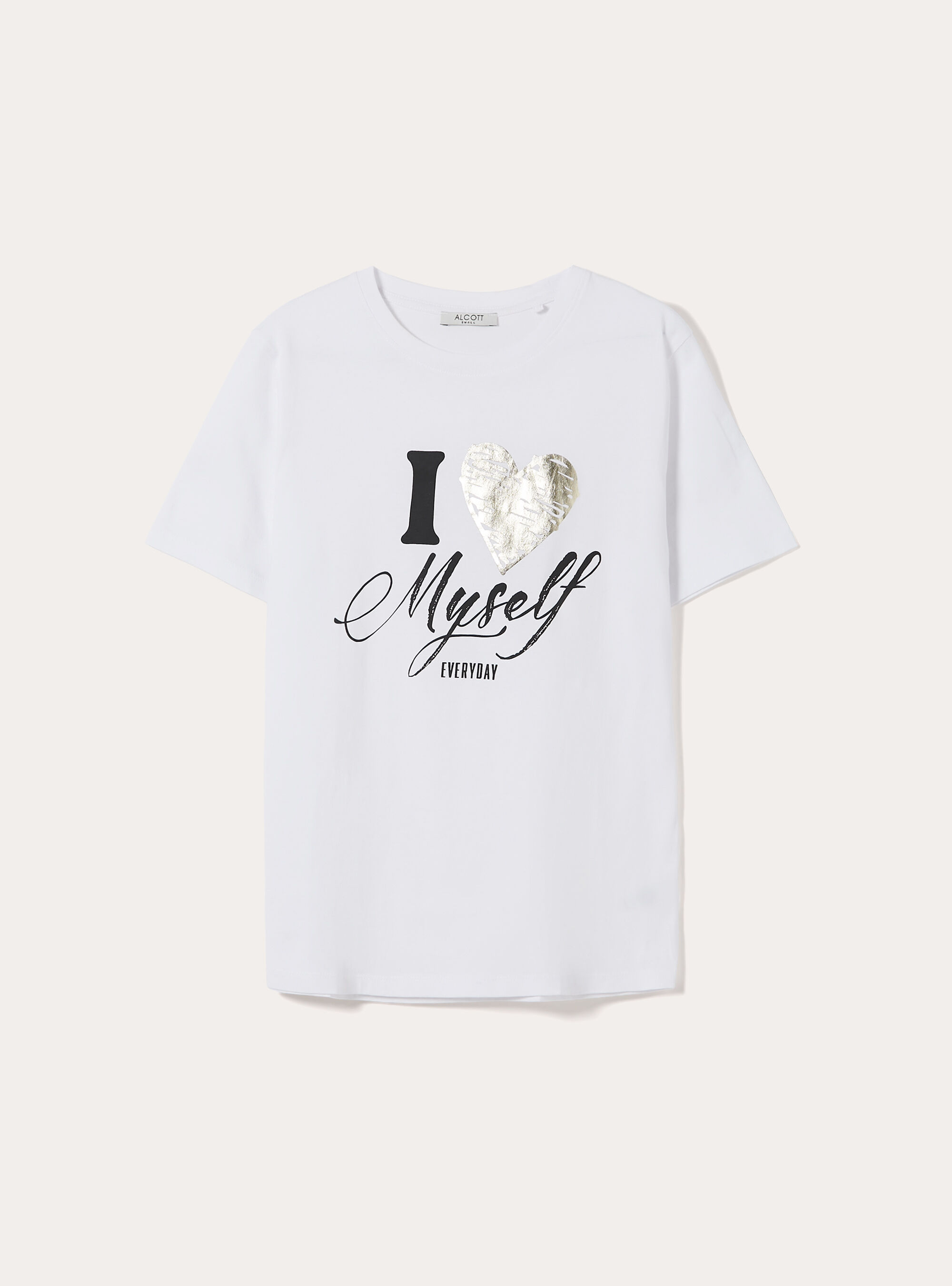 Maglietta con stampa metallizzata, BIANCO OTTICO