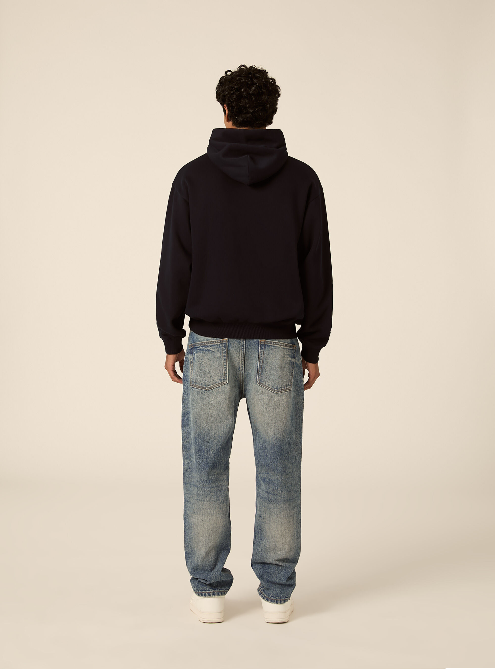 Felpa con cappuccio boxy fit, NA1 NAVY DARK