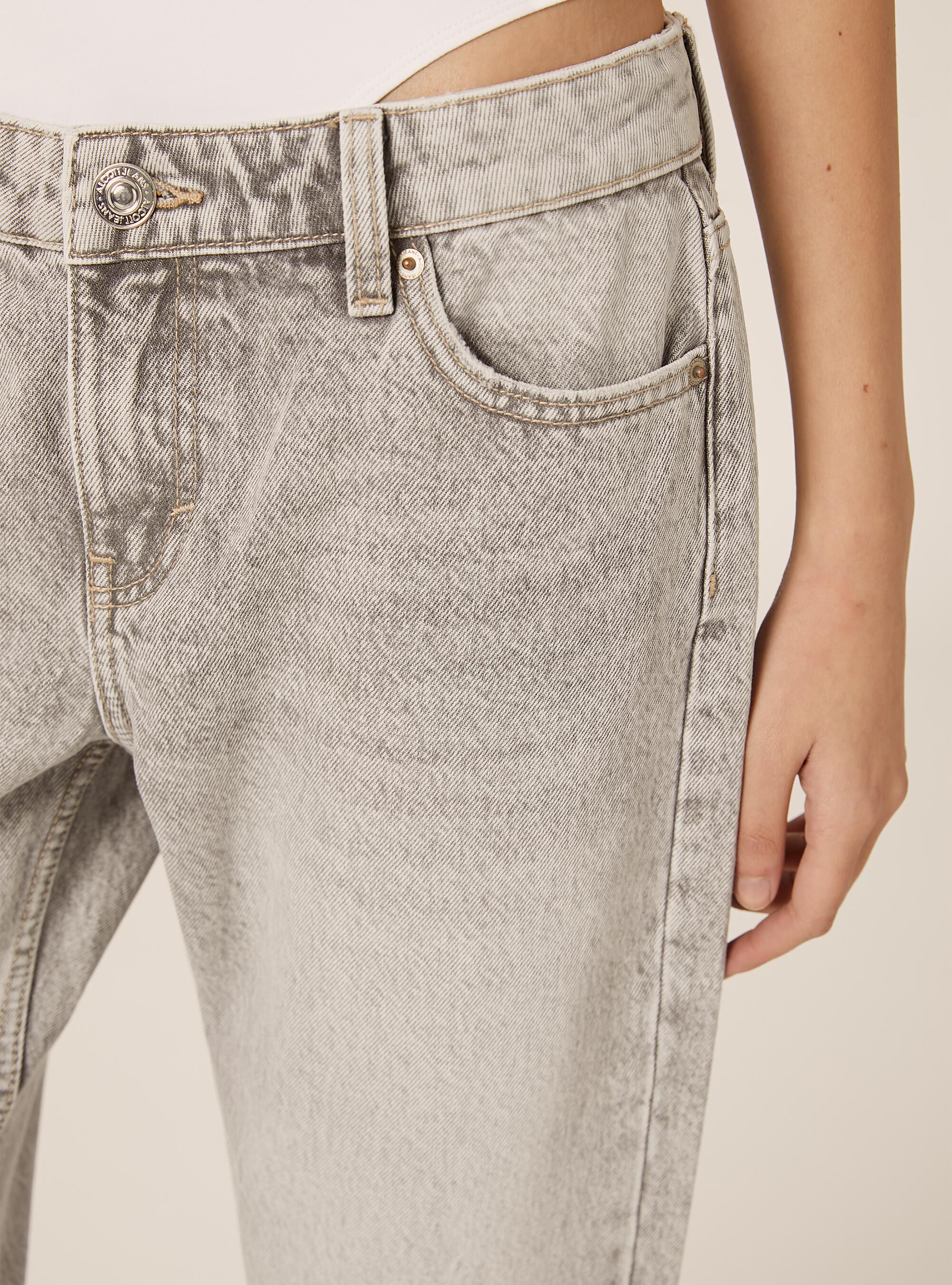 Jeans straight low waist, D00G GREY