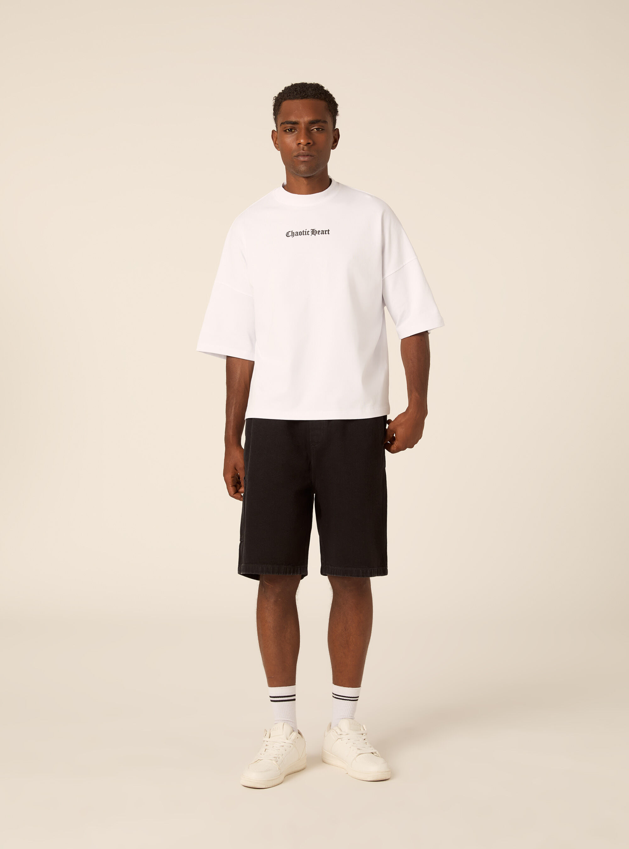 Printed Boxy Fit T-Shirt, WH2 WHITE
