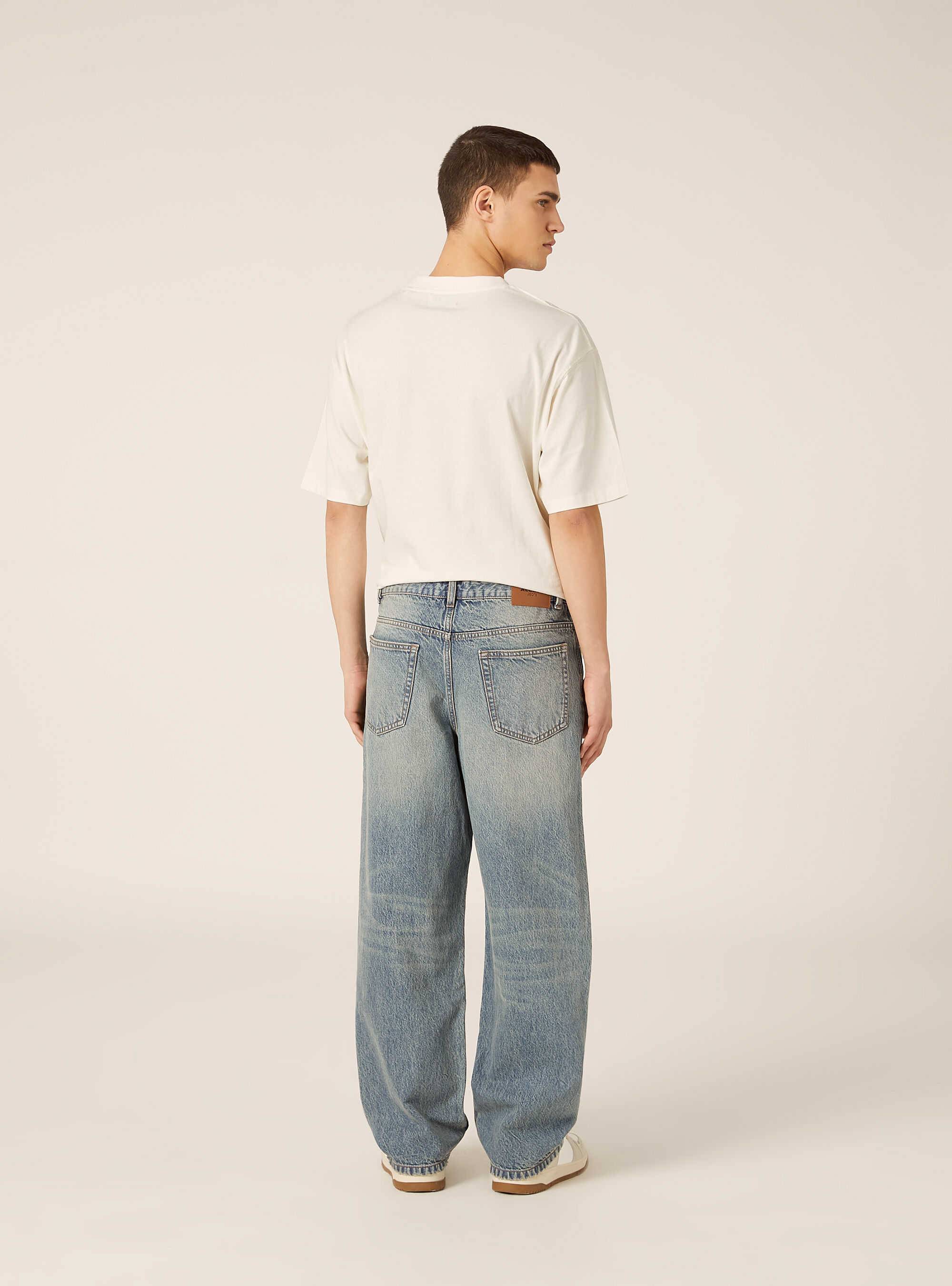 Pantaloni straight fit in denim, D005 LIGHT BLUE