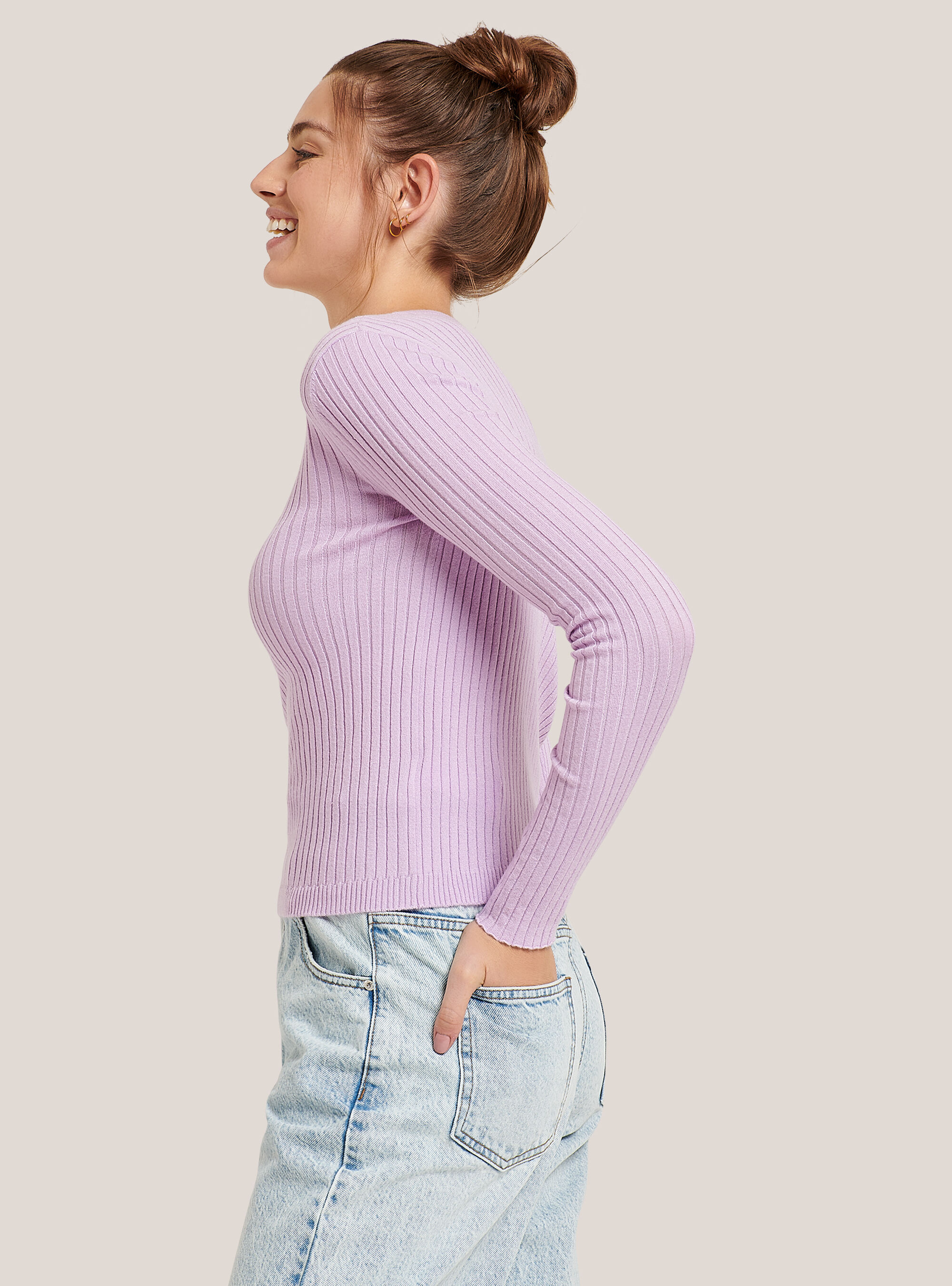 Jersey acanalado, C3303 LILLAC