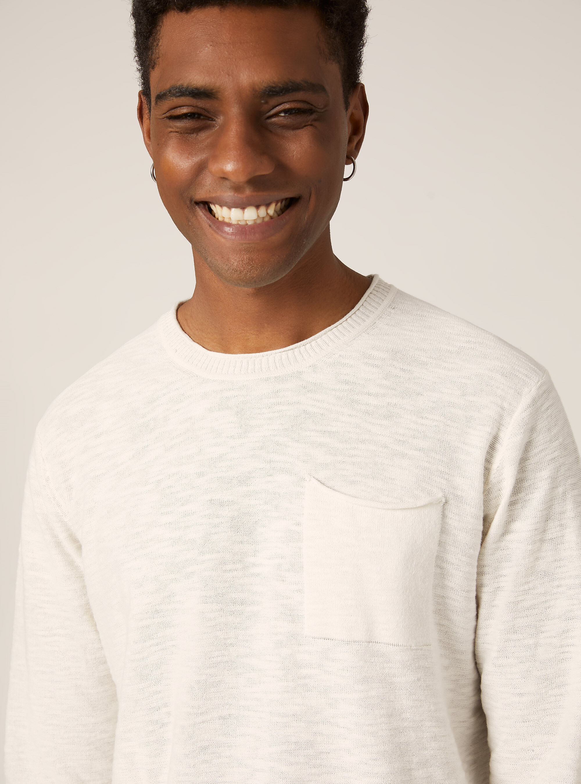 Pull en coton slub l&eacute;ger, WH2 WHITE