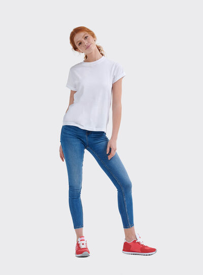 Jeans Alcott cropped super skinny a vita alta