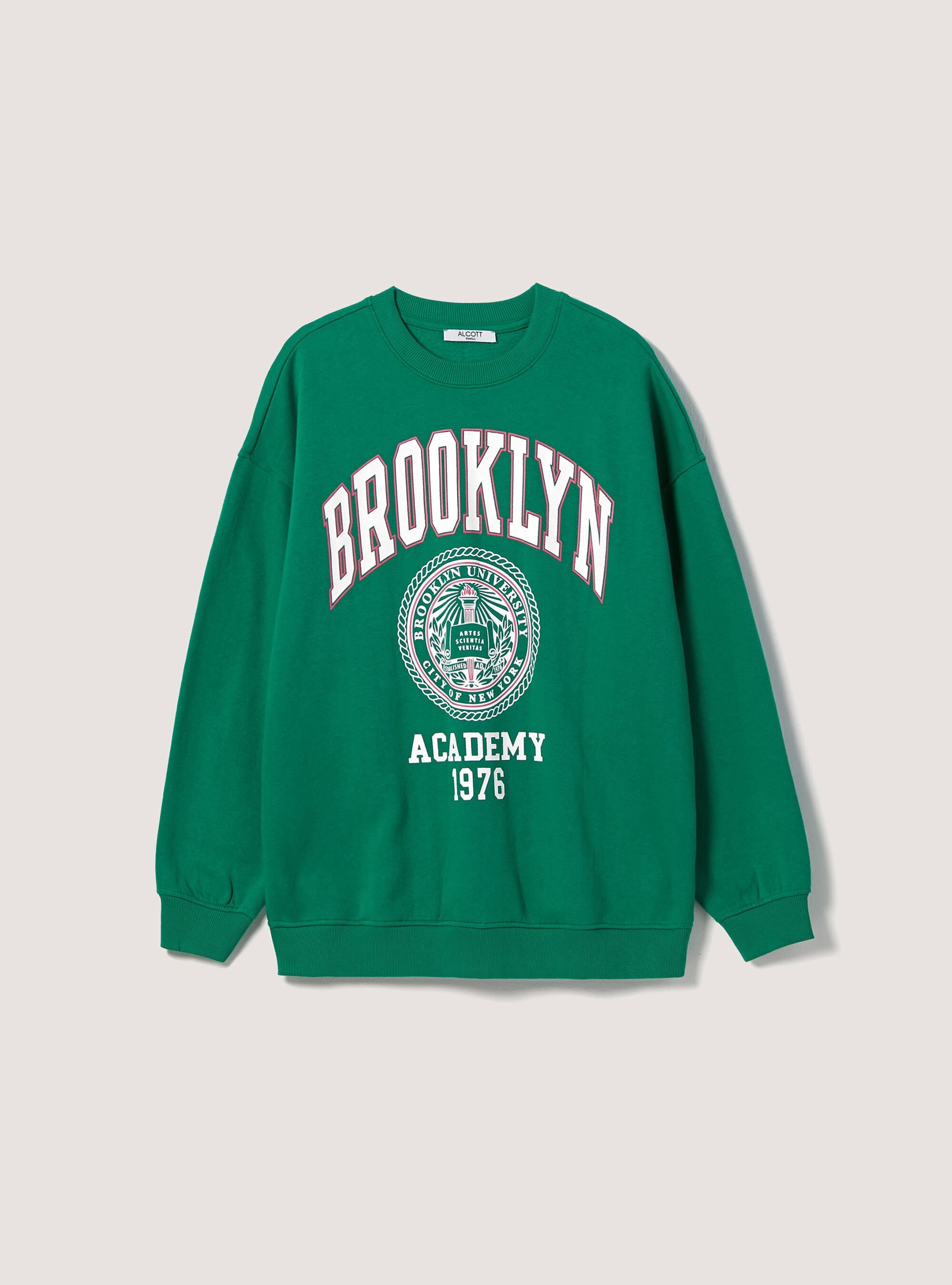 Sweatshirt with oversize college print, GN2 GREEN MEDIUM