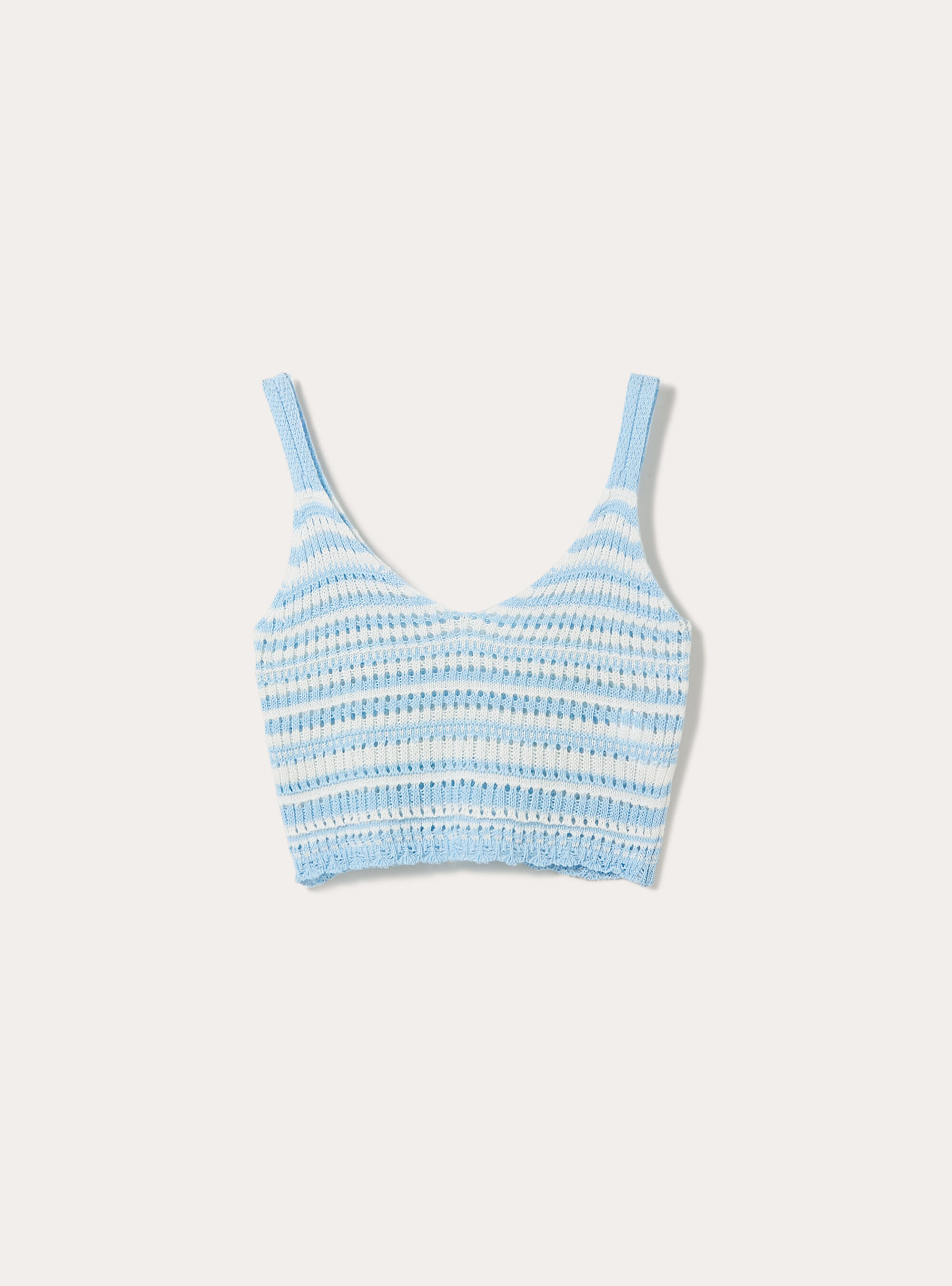 Striped knitted top, AZ2 AZURE MEDIUM