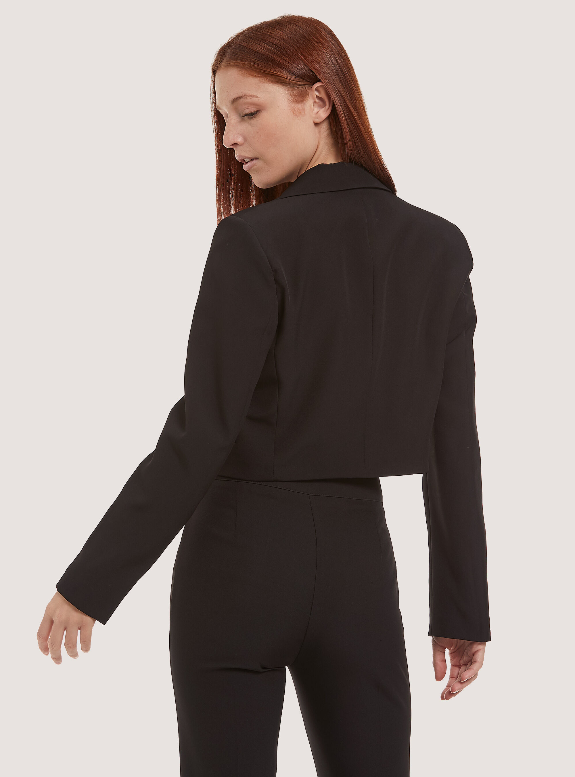 Blazer cropped Made in Italy, BK1 BLACK