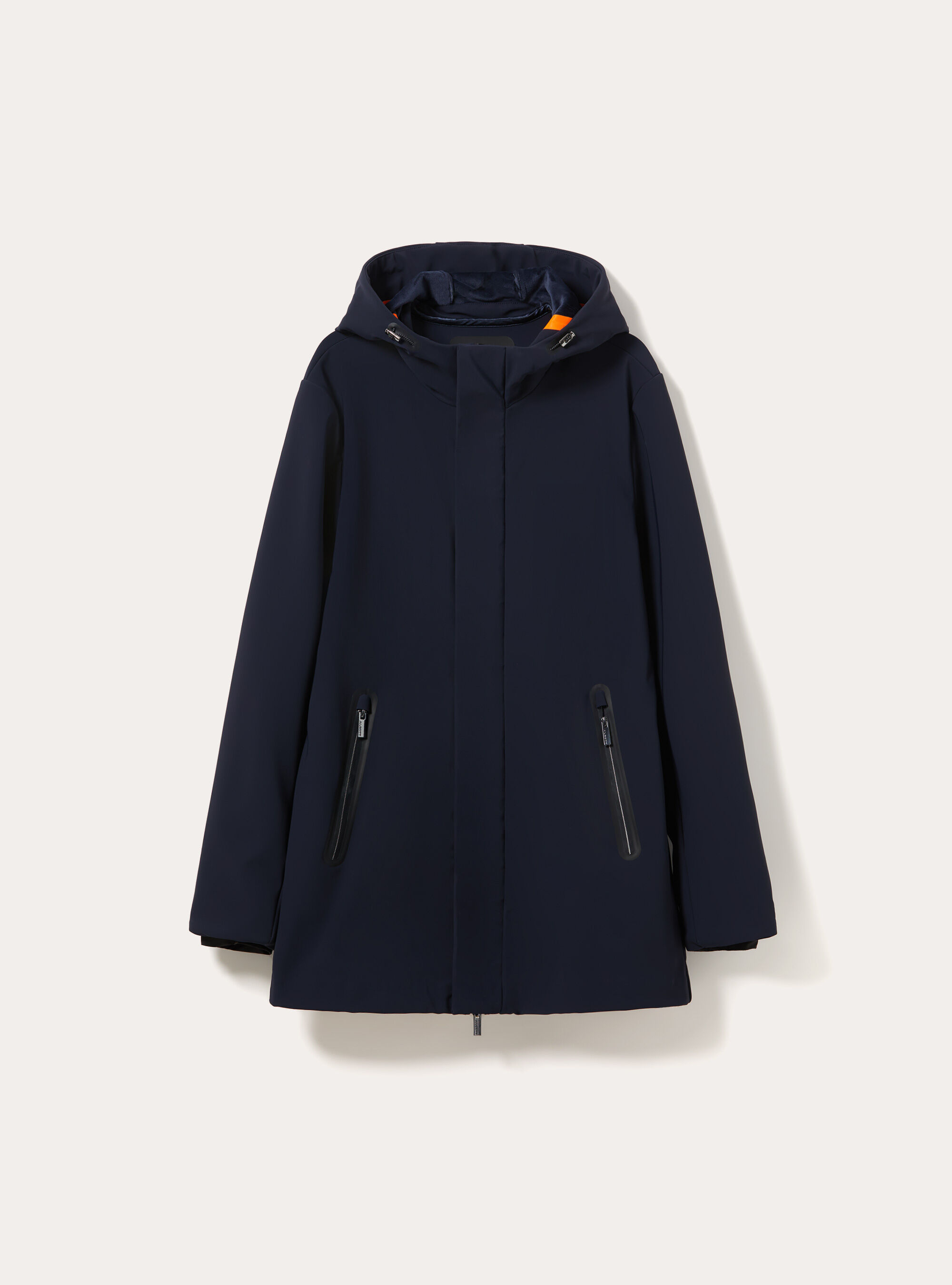 Technical softshell hooded parka with zip, NA1 NAVY DARK