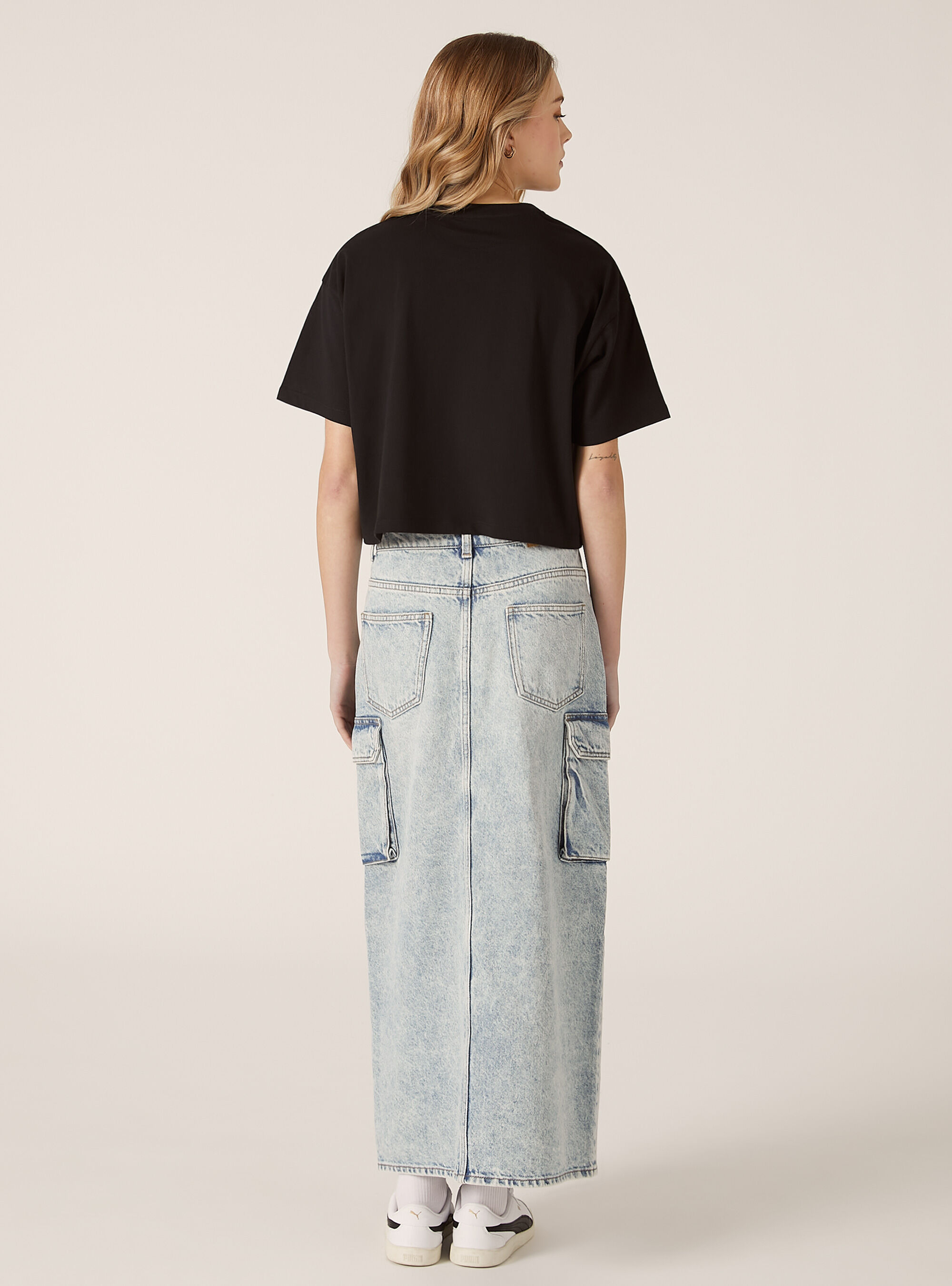 T-shirt crop licenza sailor moon, BK1 BLACK