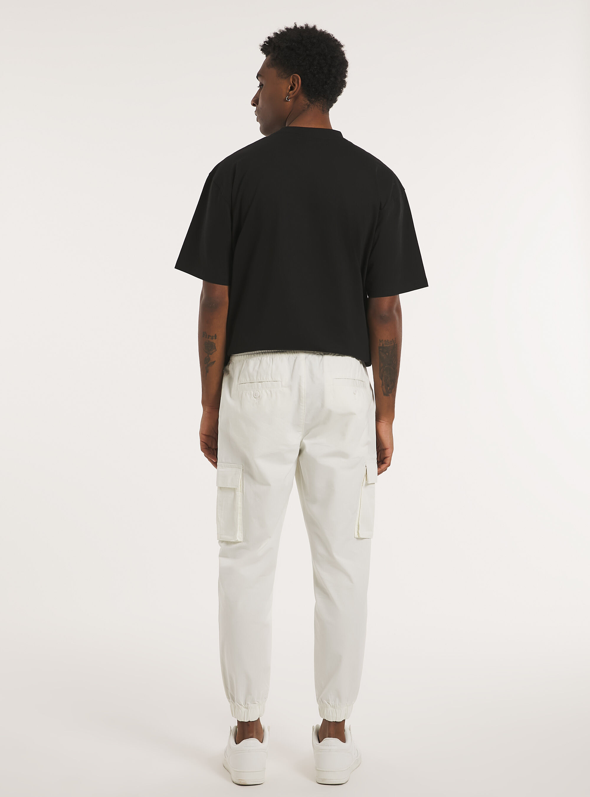Pantalon jogger en coton, WH1 OFF WHITE