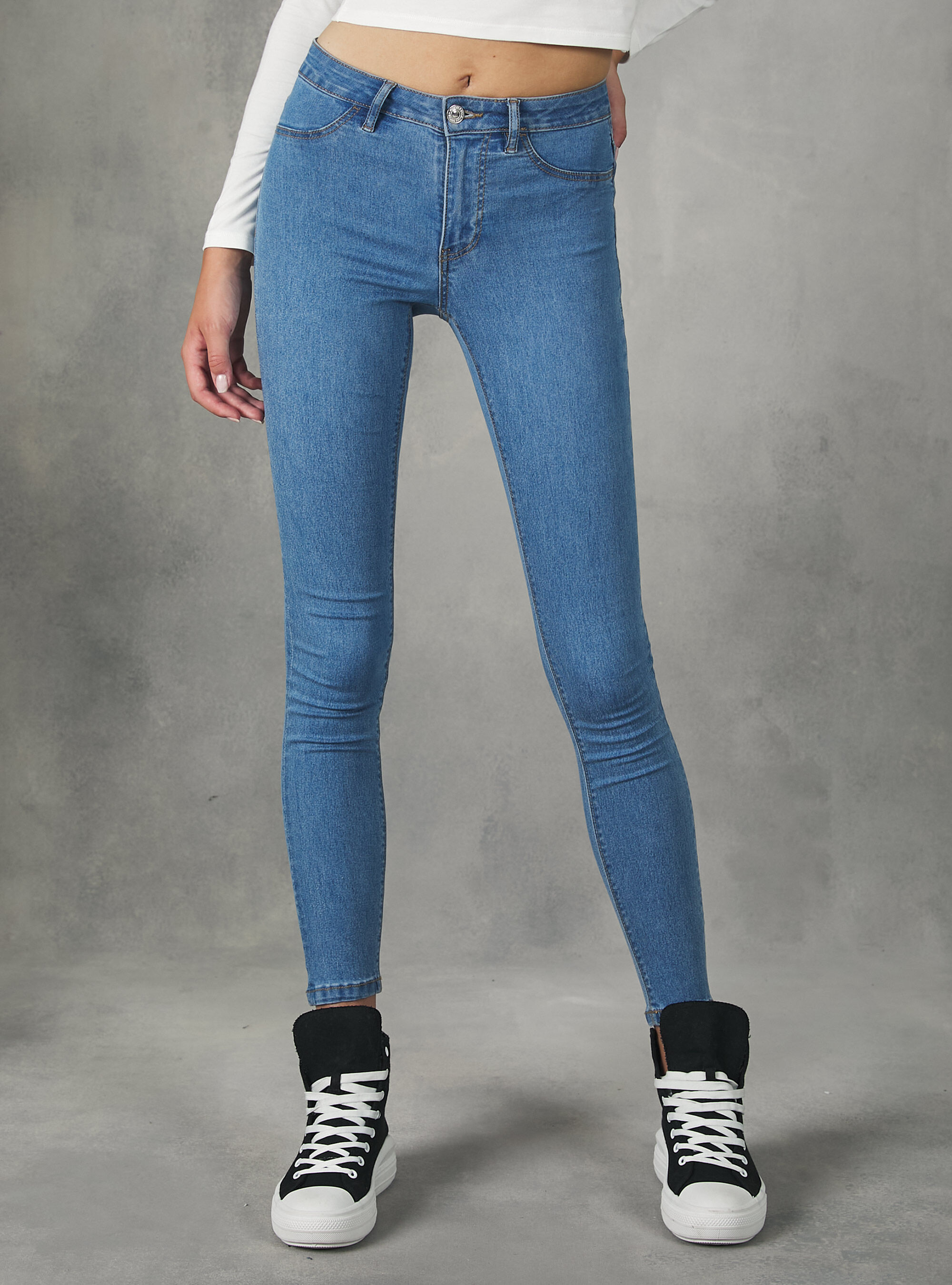 Jean super skinny taille haute en denim stretch Alcott Jeans Donna