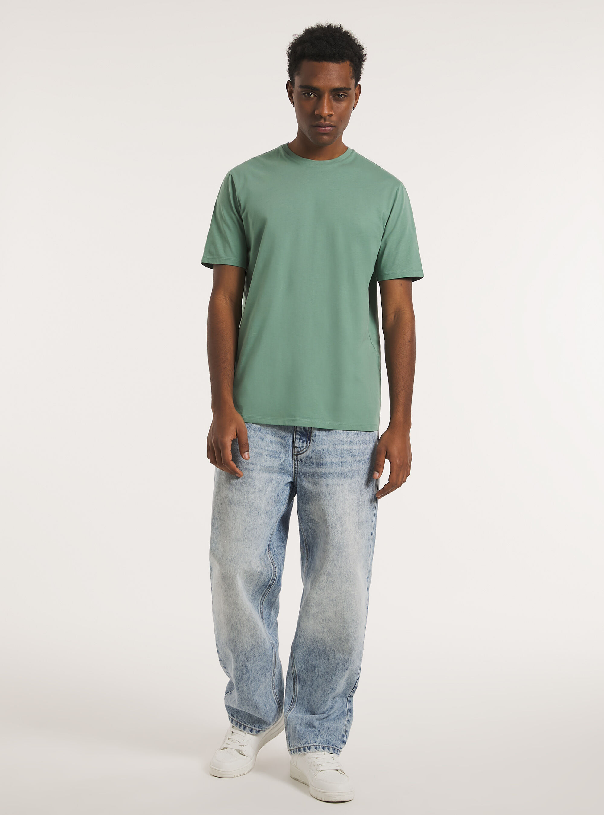 Crew-neck cotton T-shirt, KY3 KAKY LIGHT