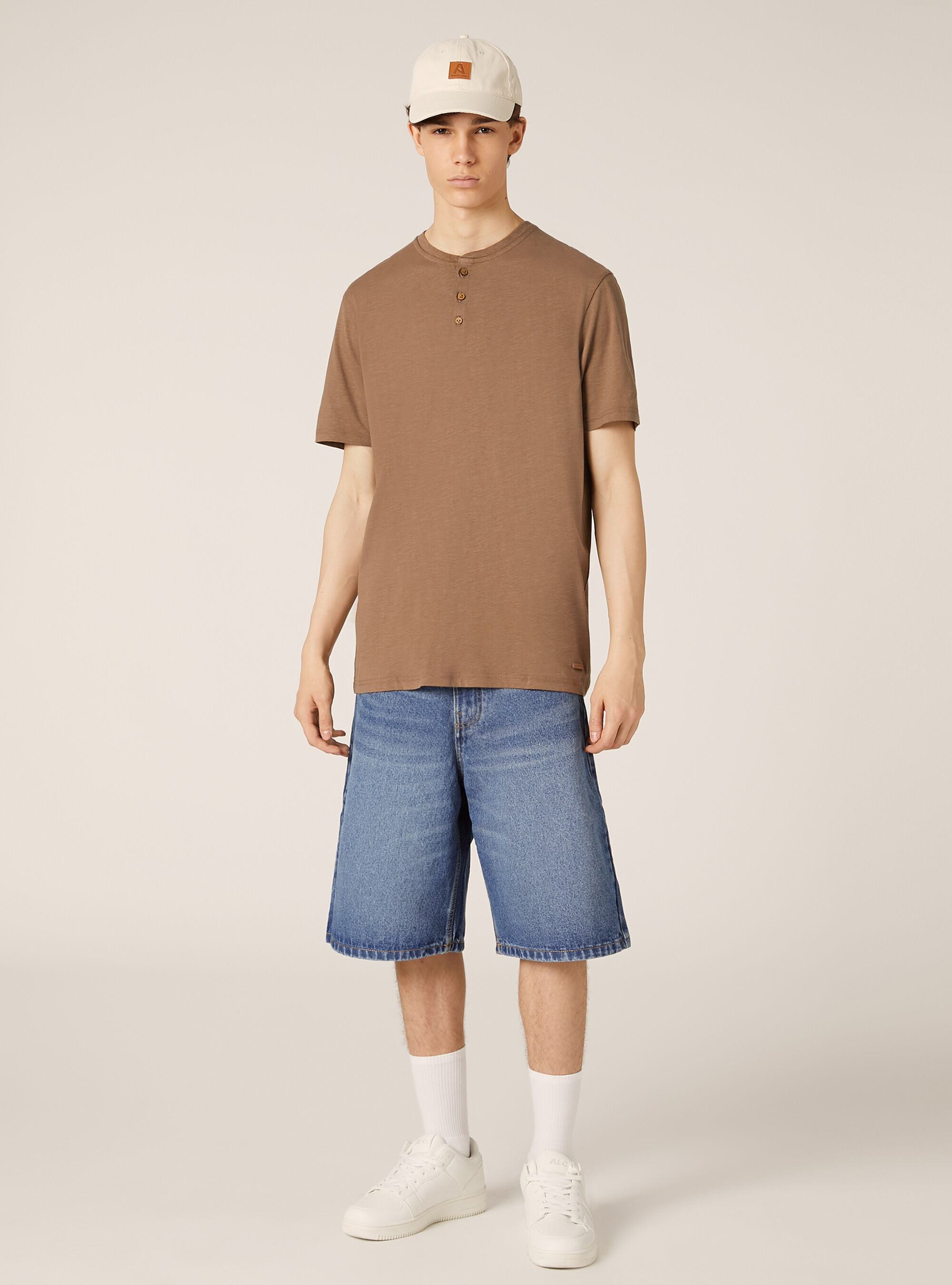 T-shirt en coton serafino, BR2 BROWN MEDIUM