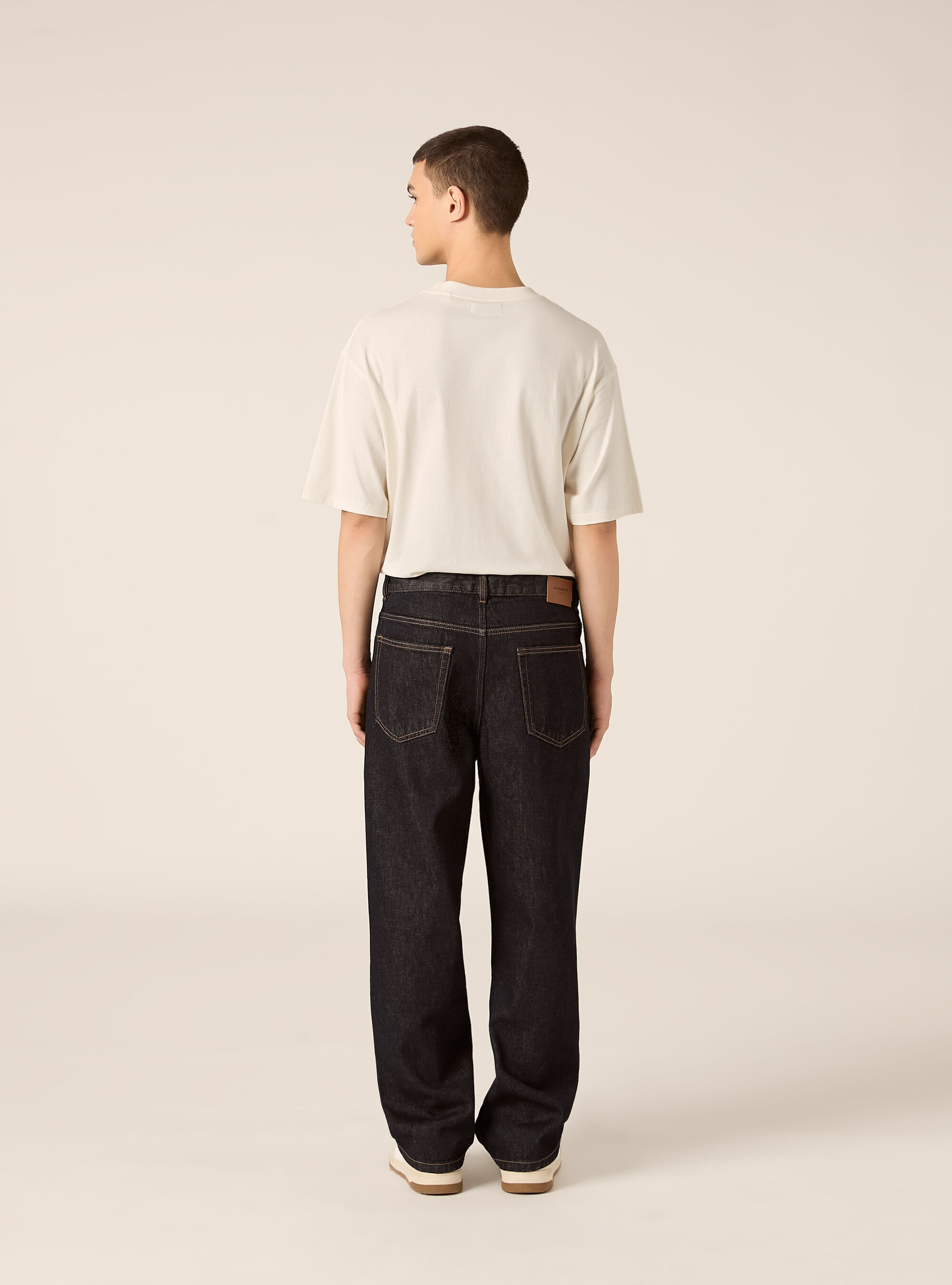 Pantaloni straight fit in denim, D001 DEEP BLUE