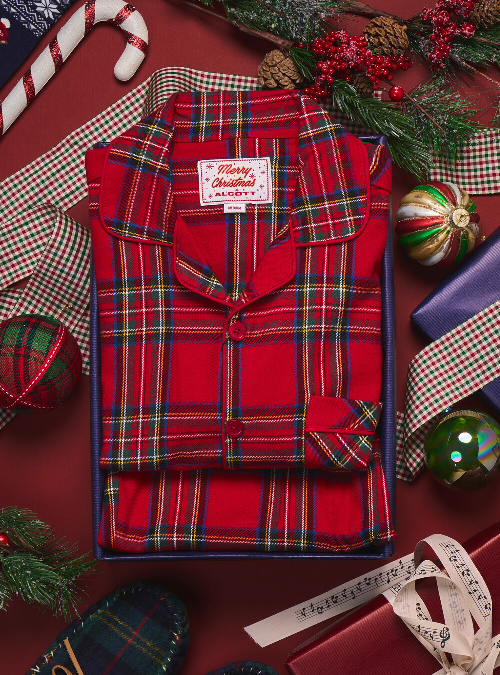 Next TALL FIT - LONG SLEEVED - Pigiama - cream christmas pudding/beige Next TALL FIT - LONG SLEEVED - Pigiama - cream christmas pudding/beige