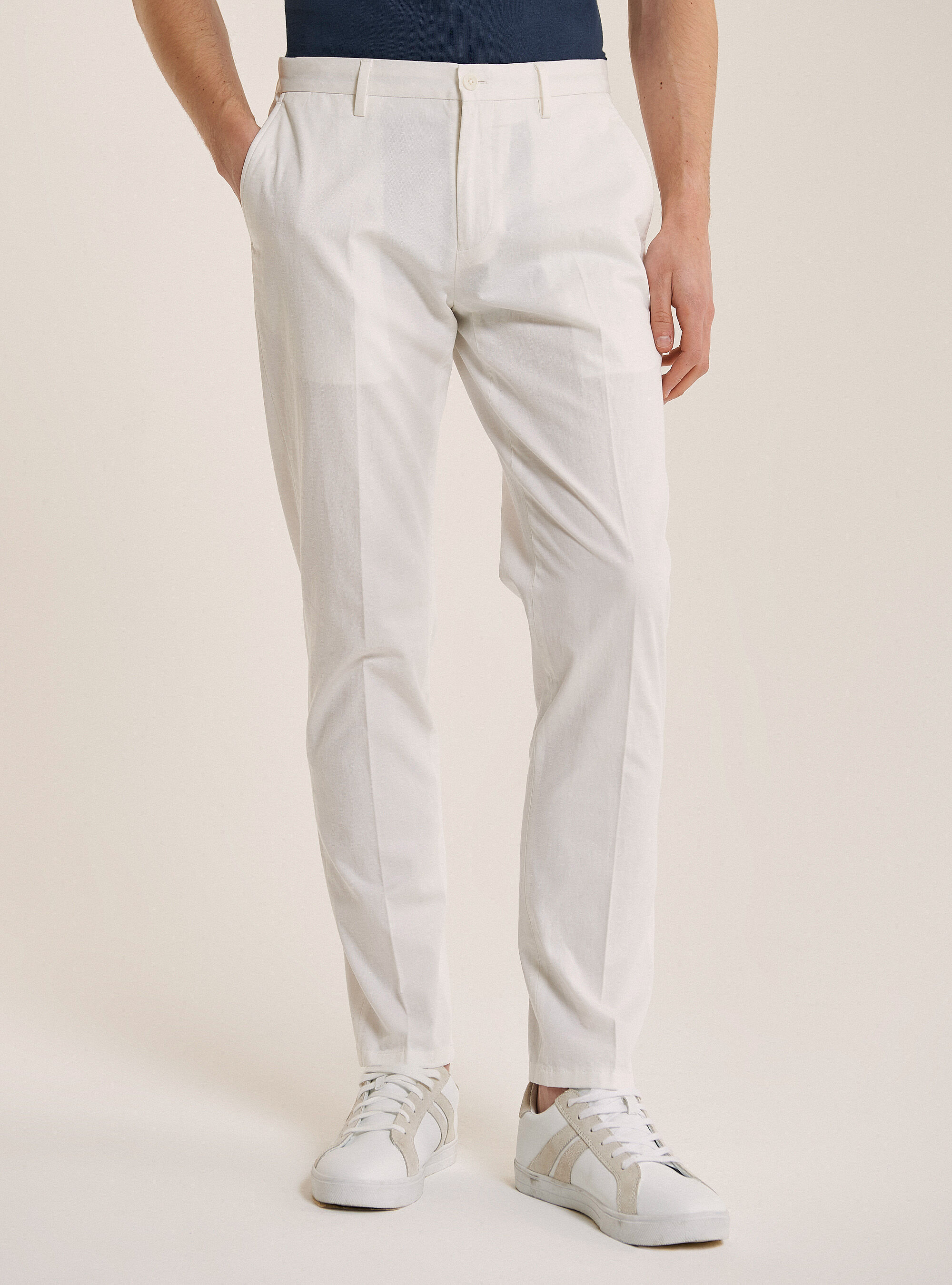Pantalone per abito in misto lino
