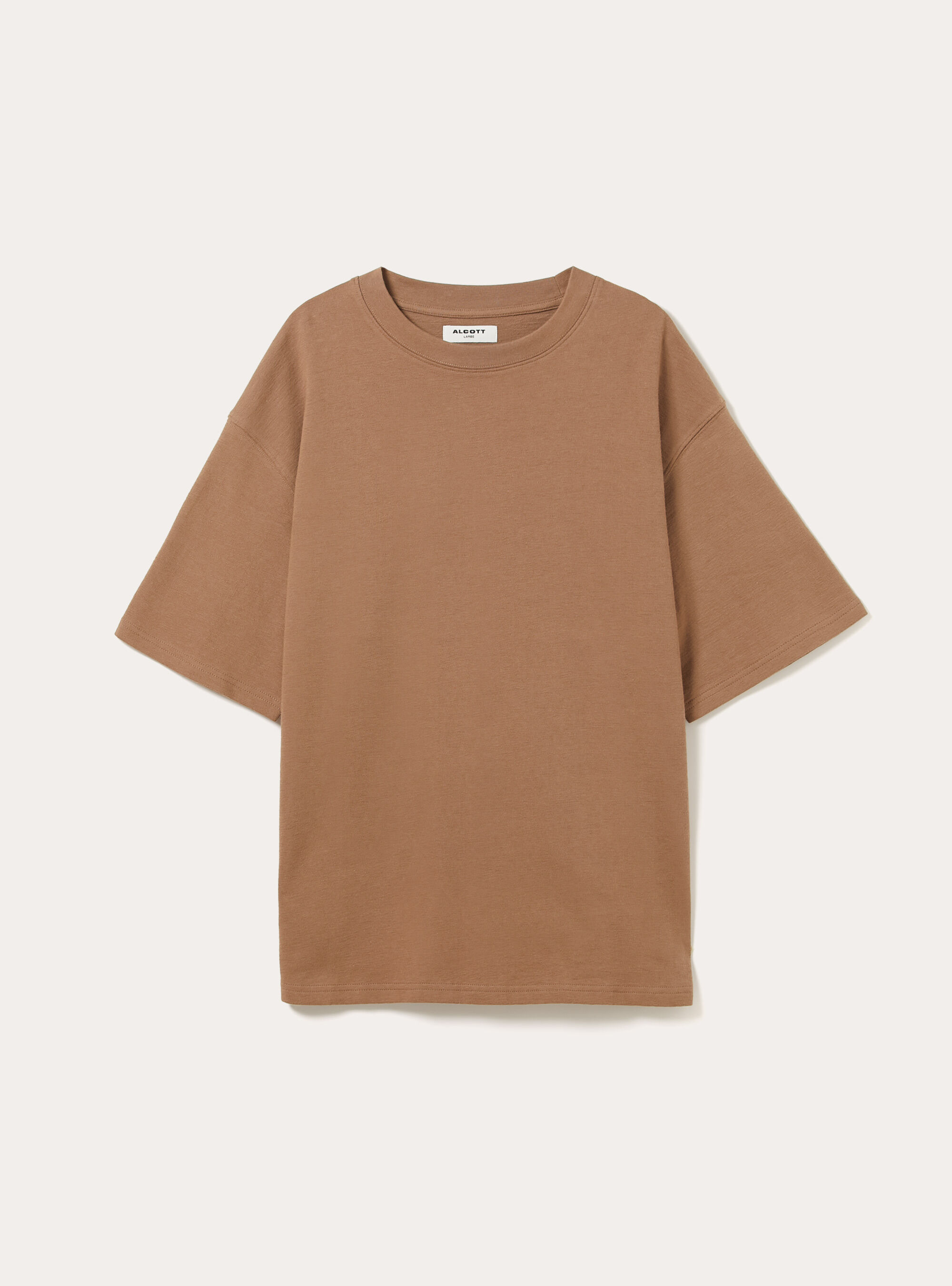 T-shirt in jersey texture fit boxy, BR2 BROWN MEDIUM