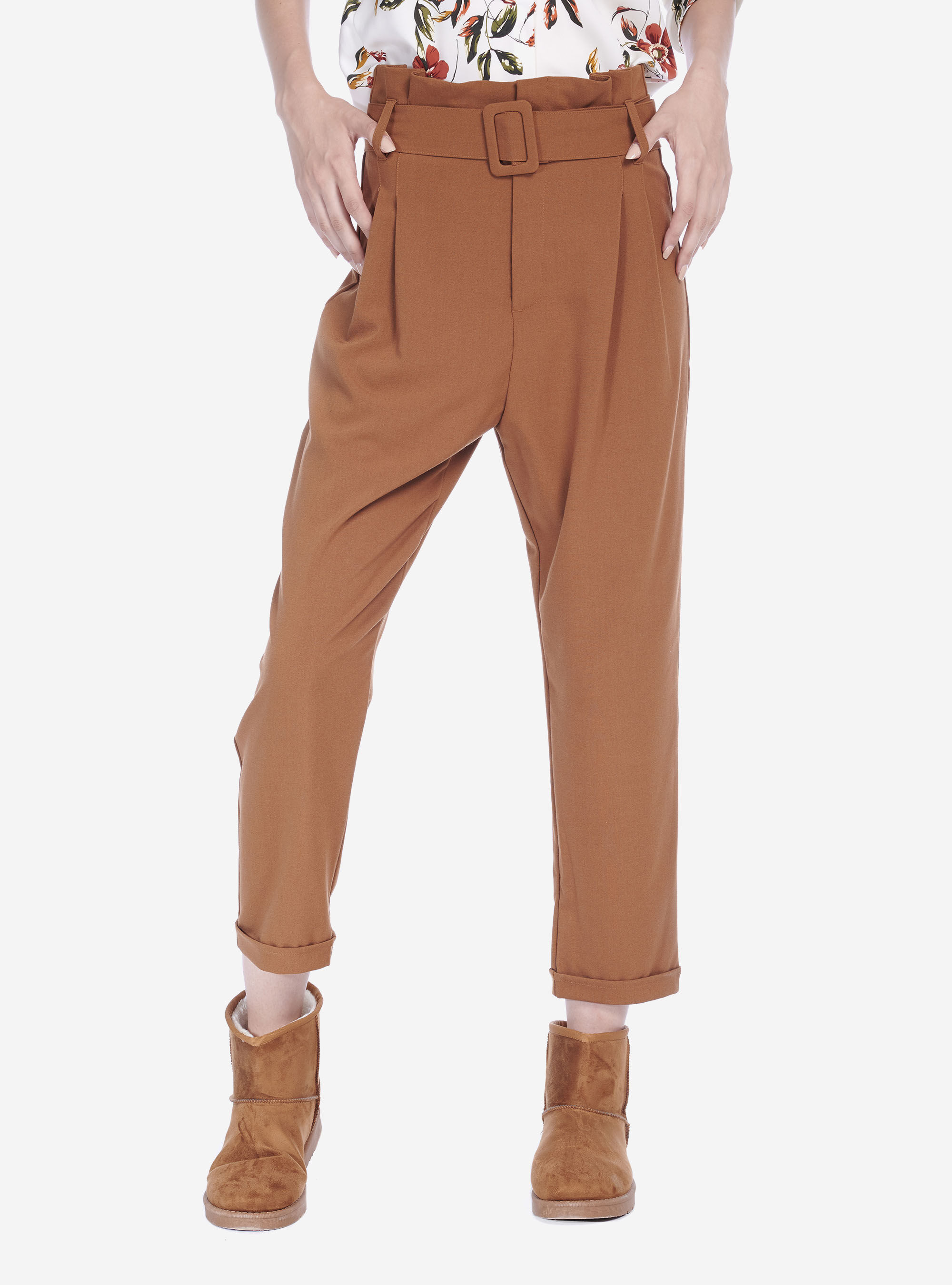 PAPERBAG PANTS, TOBACCO