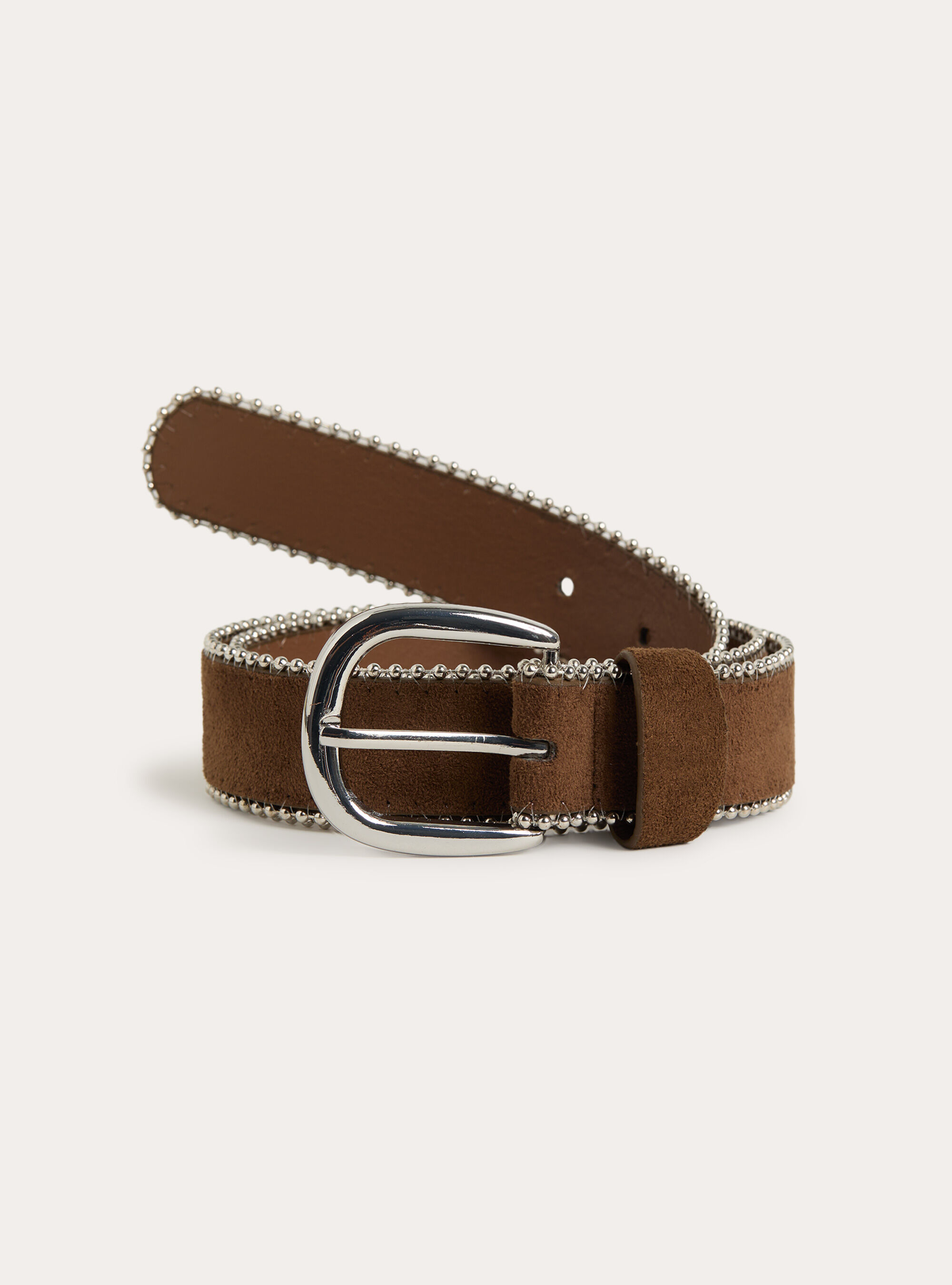 Ceinture effet suede avec clous lateraux