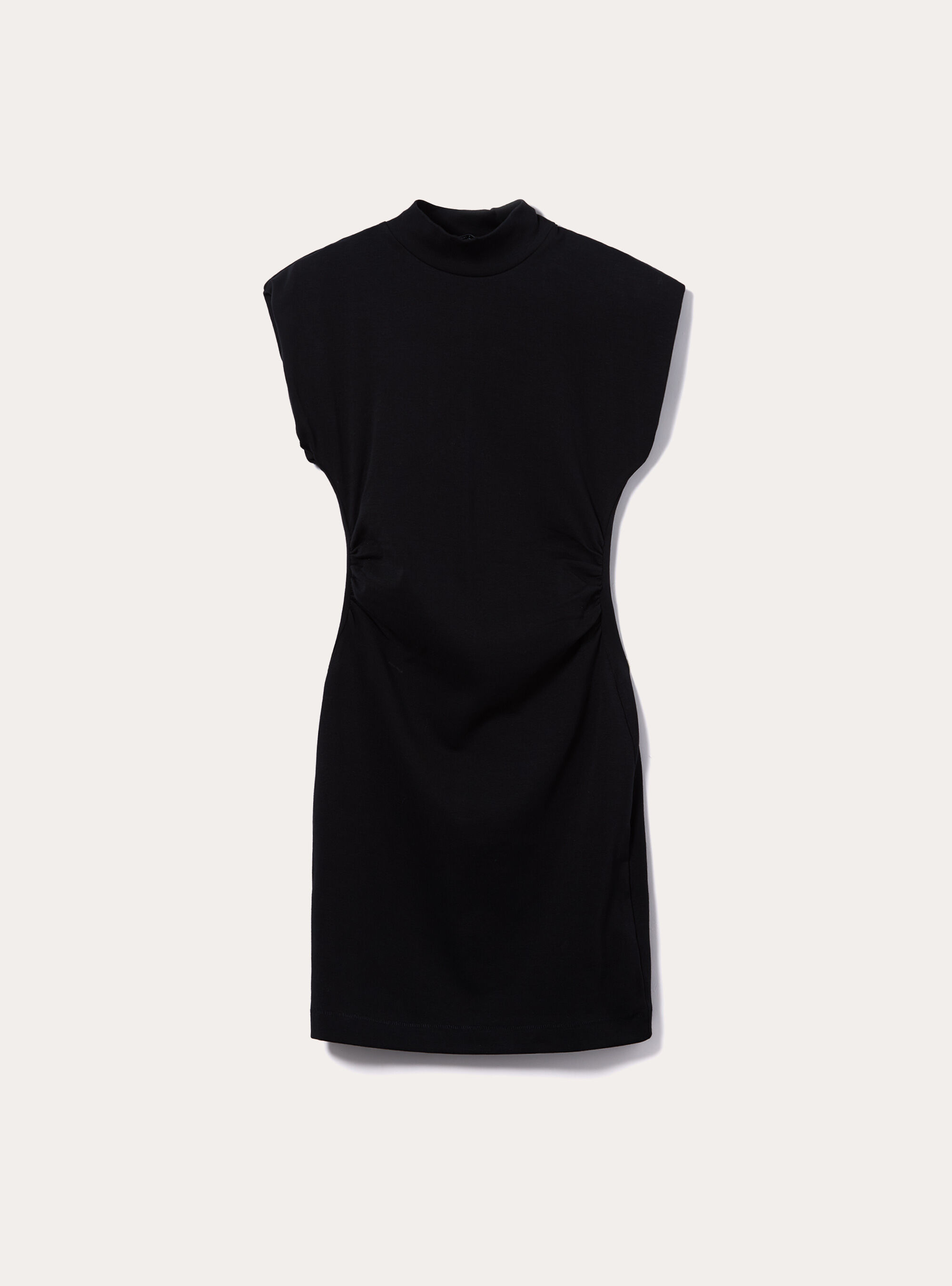 Kurzes Kleid mit Raffungen, BK1 BLACK