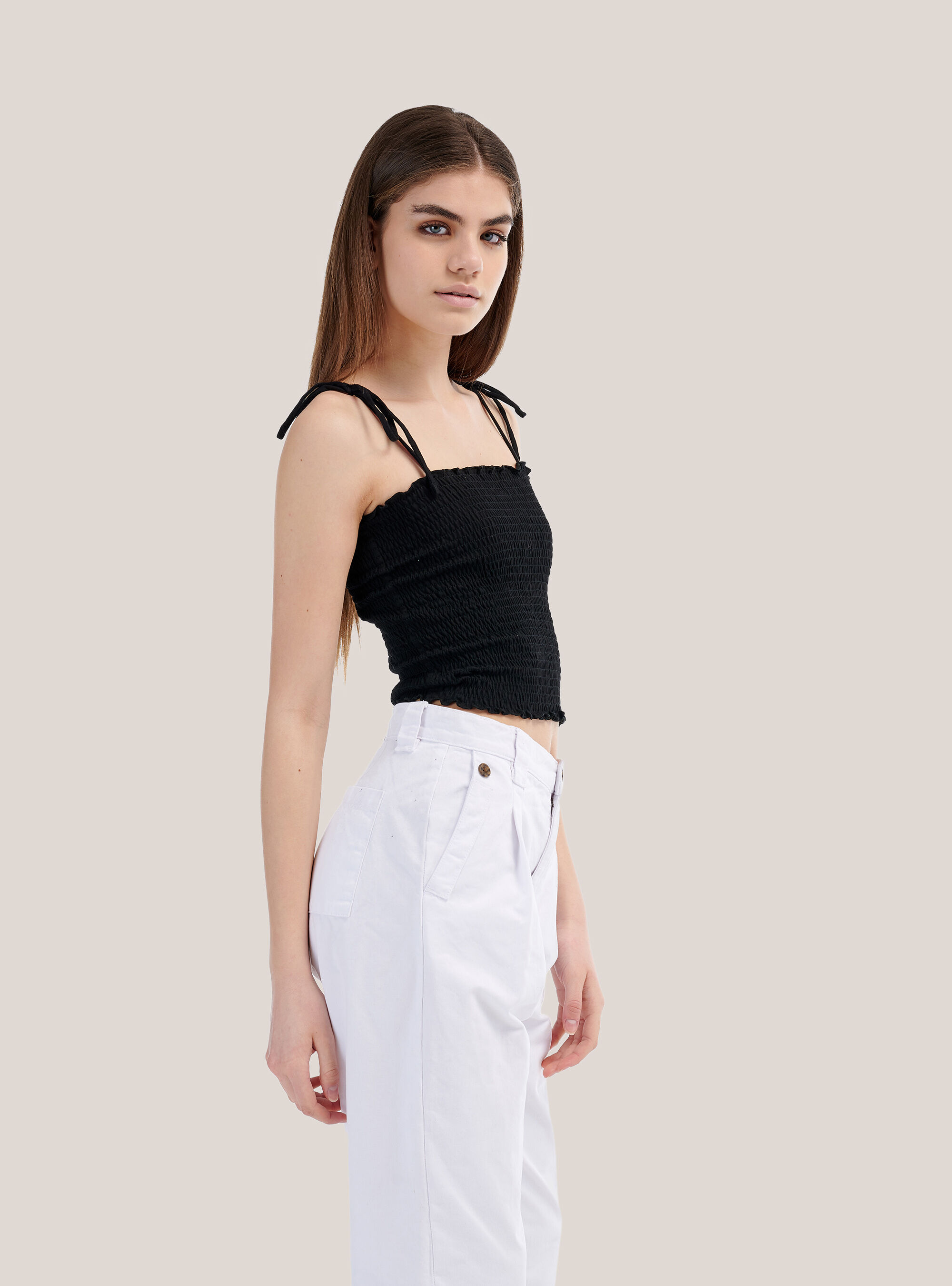 Cropped top, BLACK