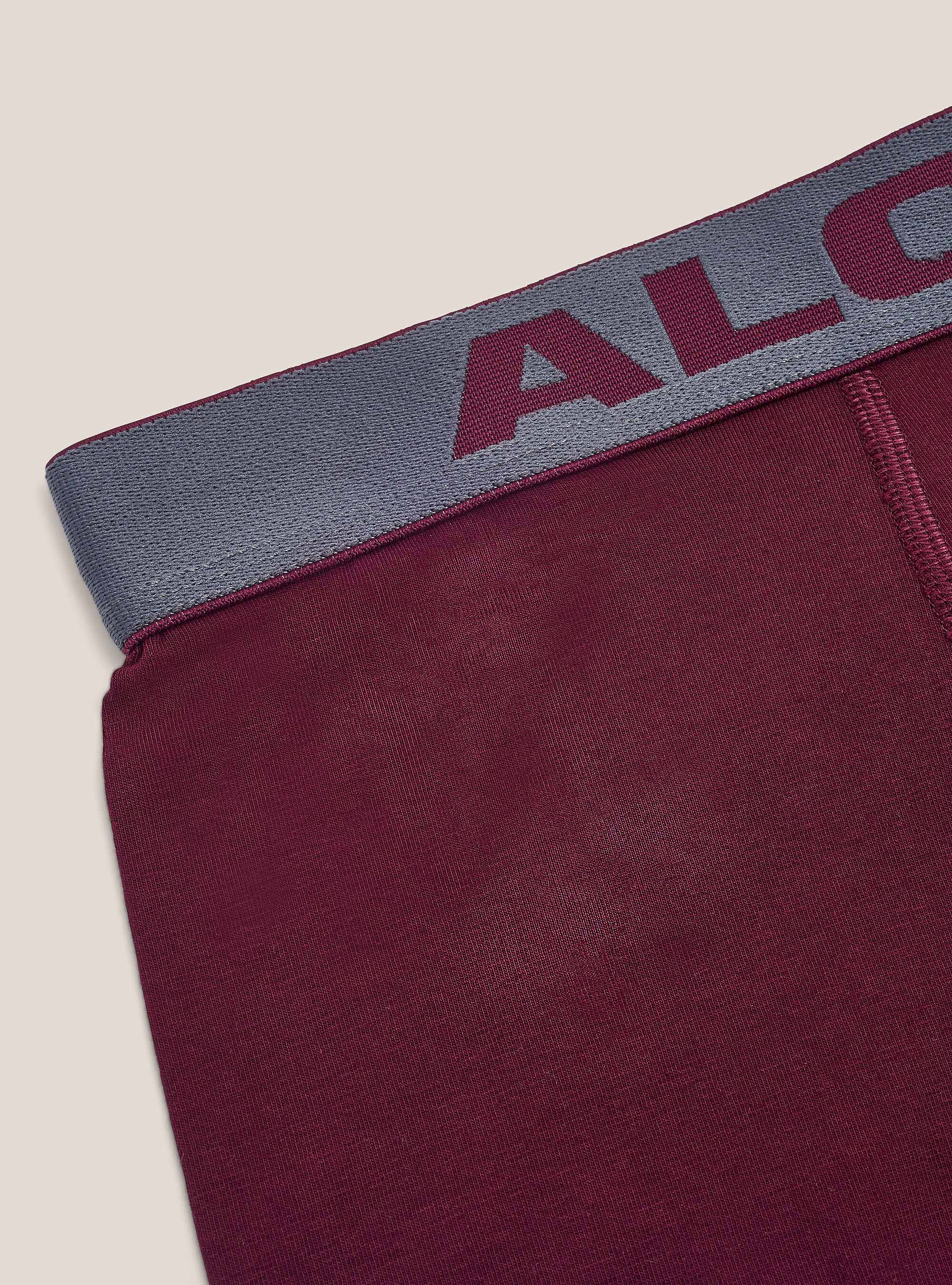 Stretch cotton boxer shorts with logo, BORDEAUX