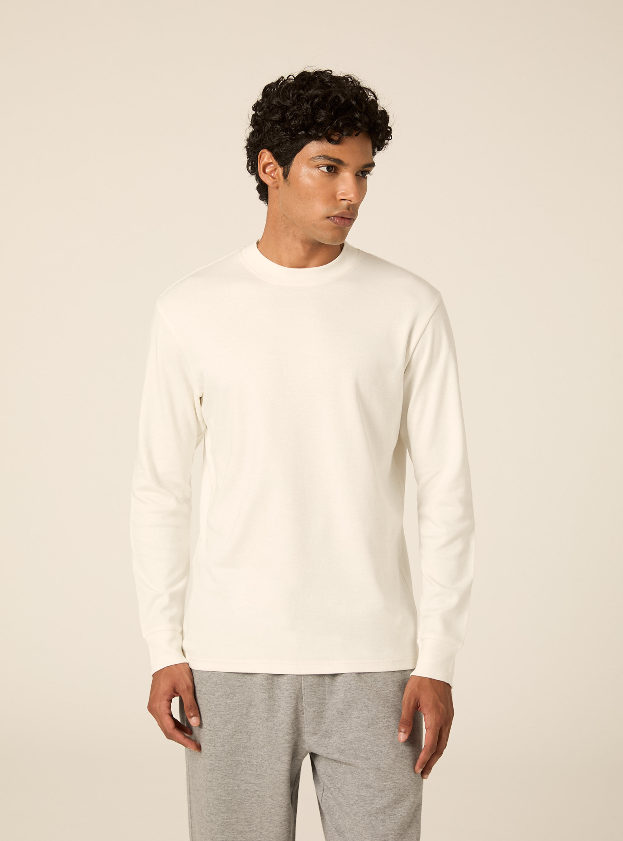 Maglia girocollo maniche lunghe interlock