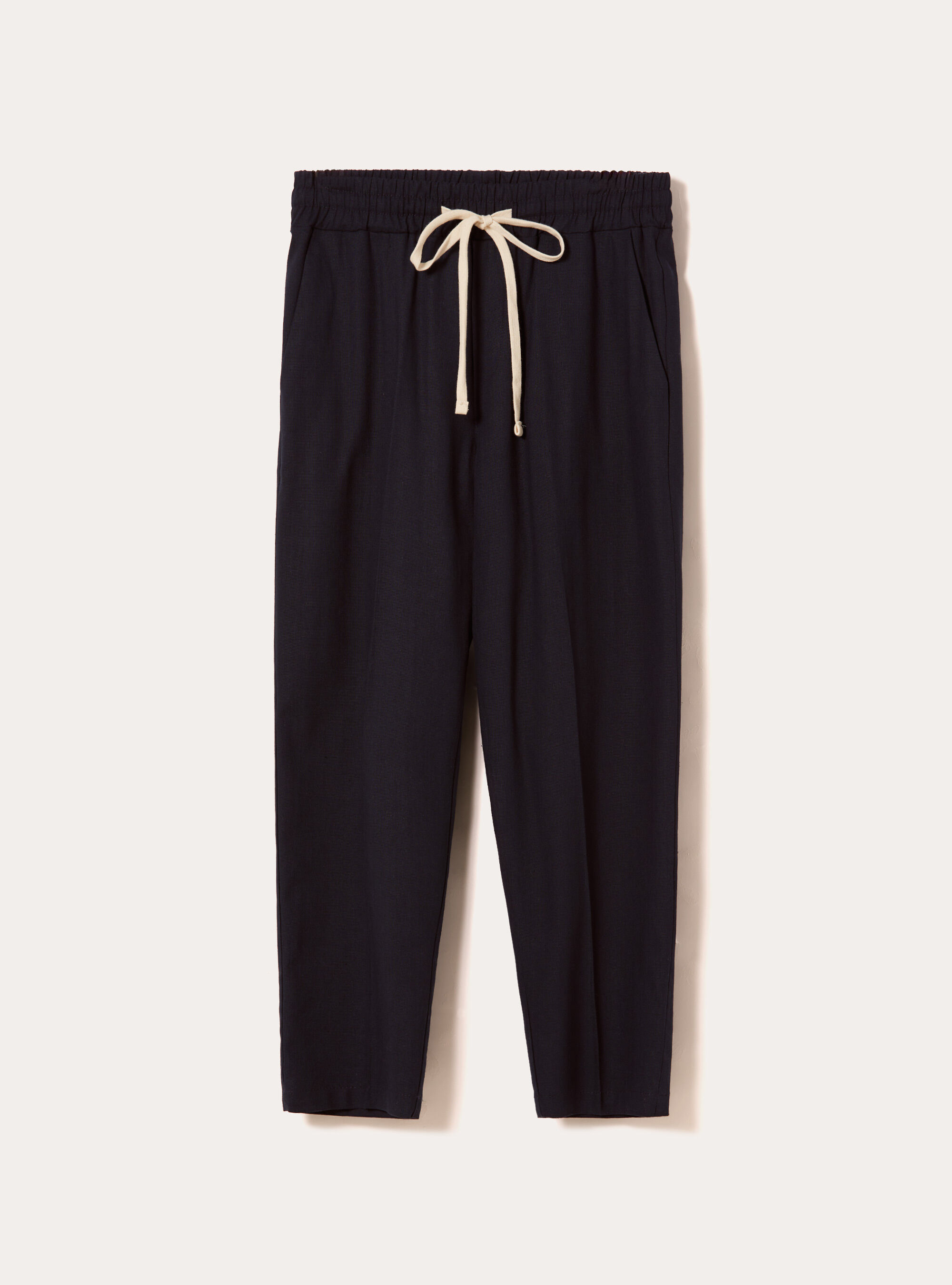 Linen blend jogger trousers, NA1 NAVY DARK