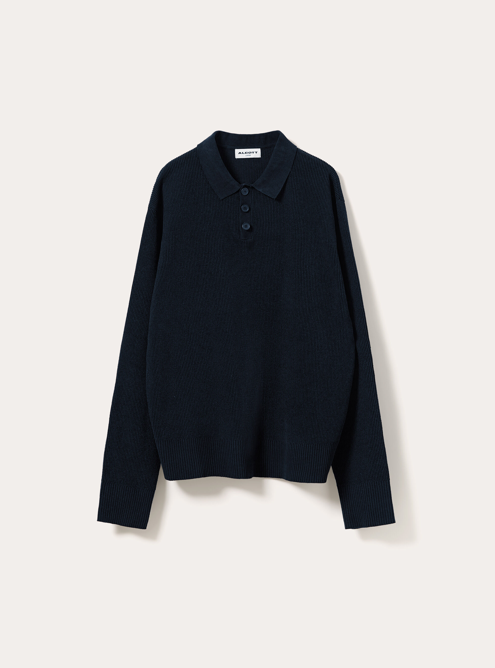Polo in maglia chenille, NAVY SCURO