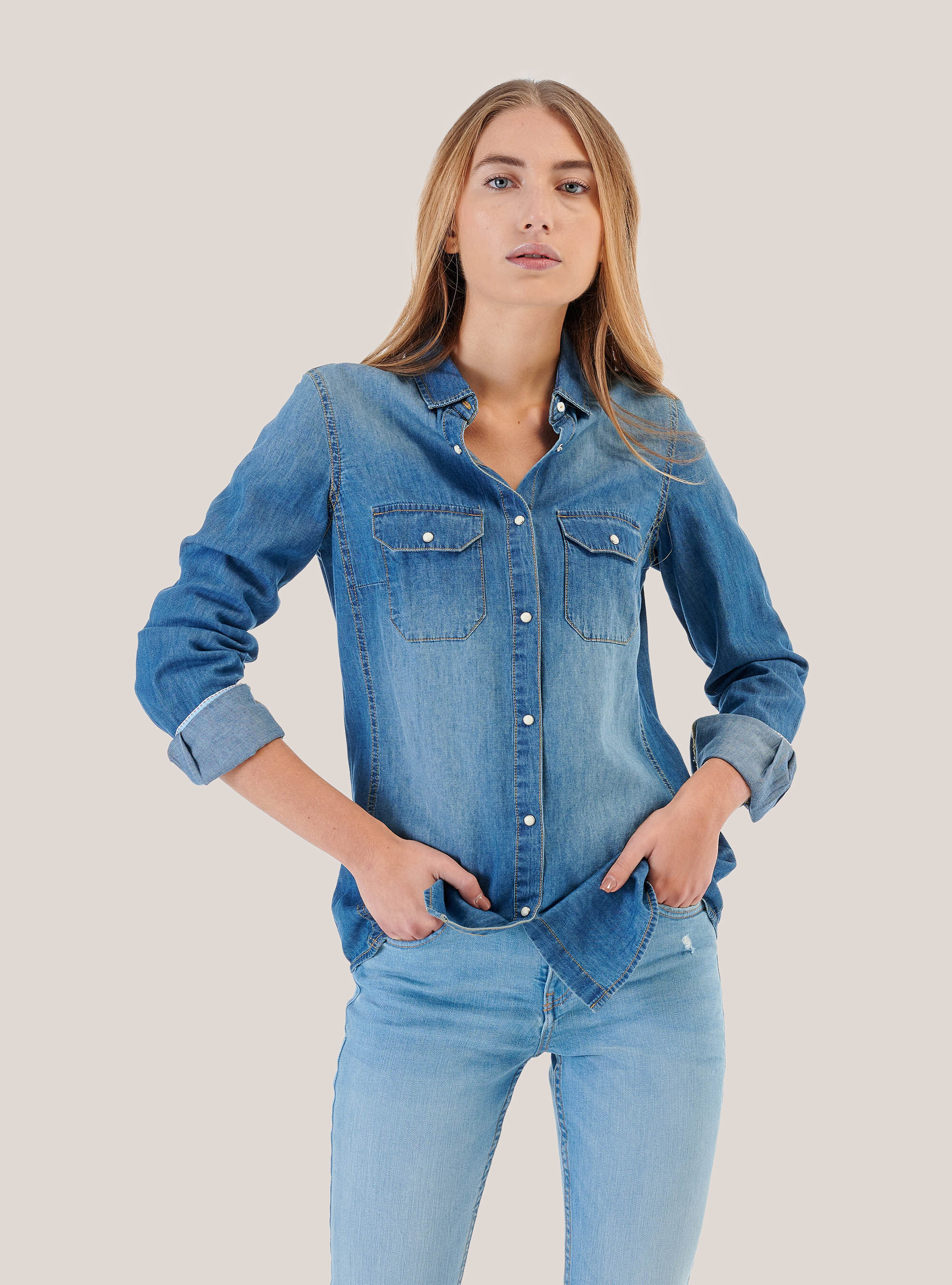 m and s denim shirt