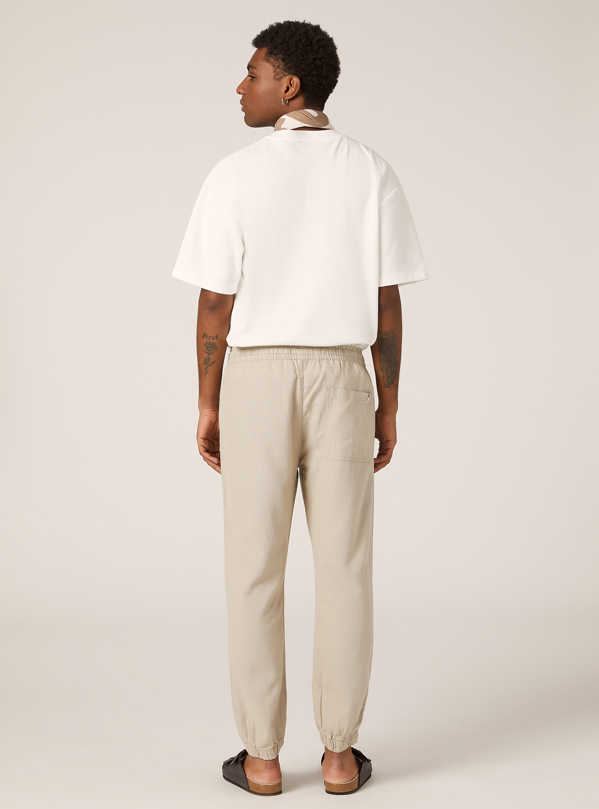 Pantalon jogger en lin, BG2 BEIGE MEDIUM