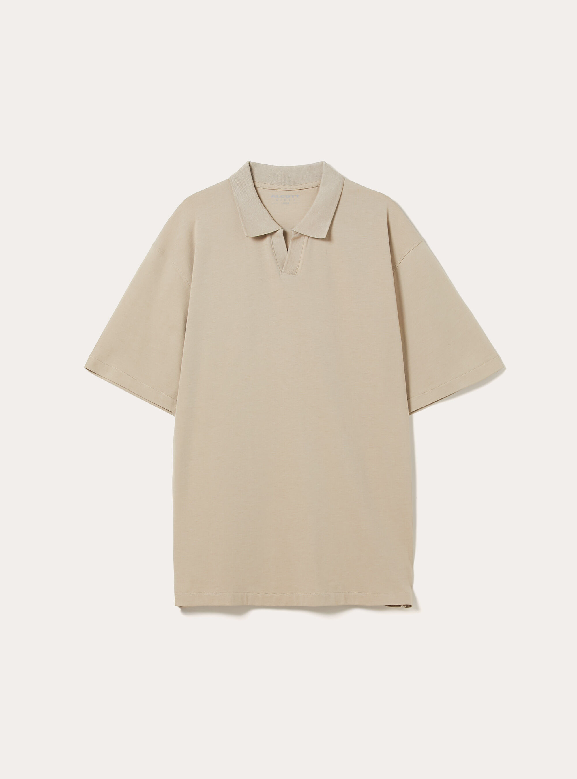 Polo mezza placchetta in jersey elasticizzato, BG2 BEIGE MEDIUM
