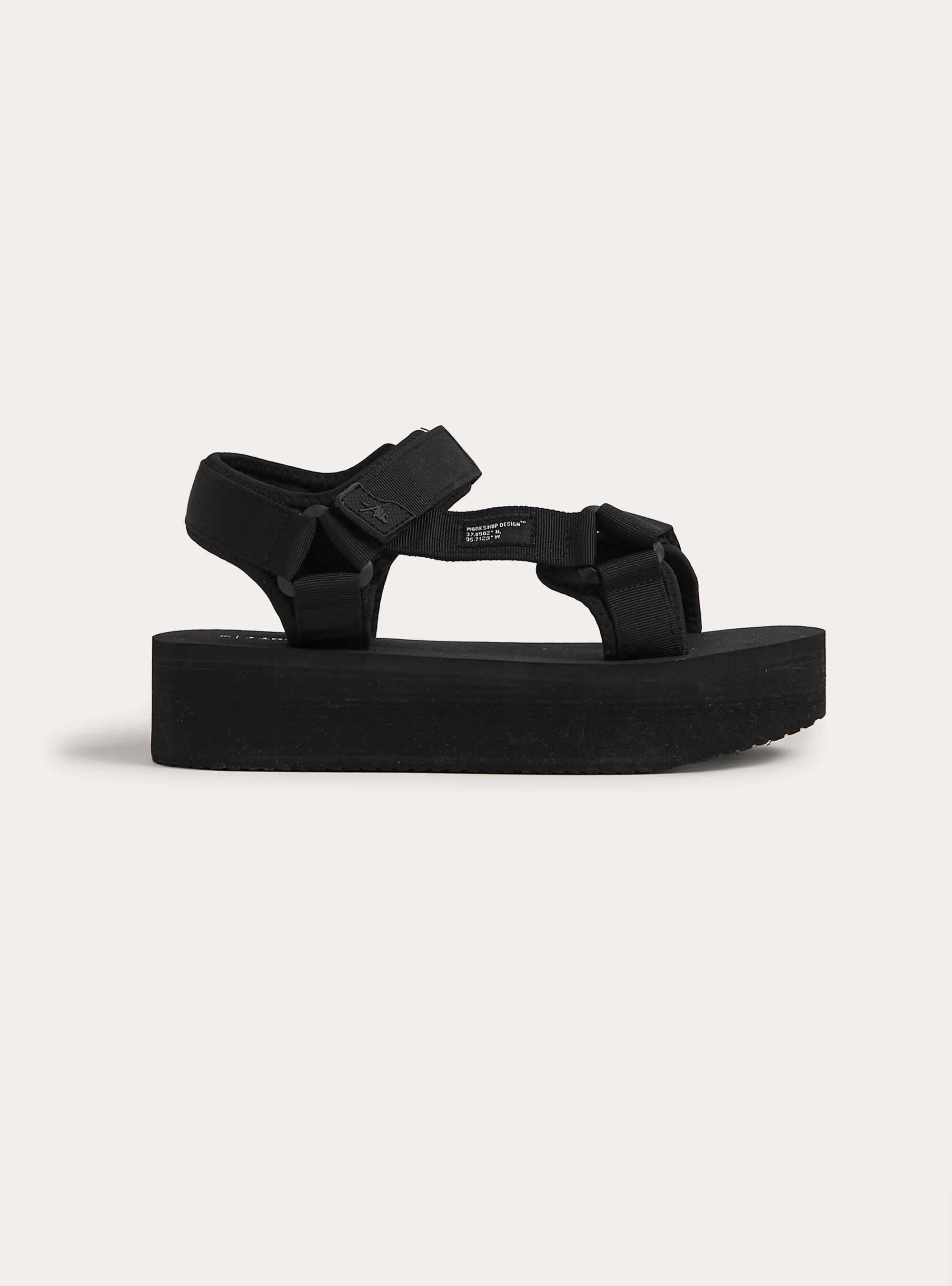 Sporty platform sandals, BK1 BLACK